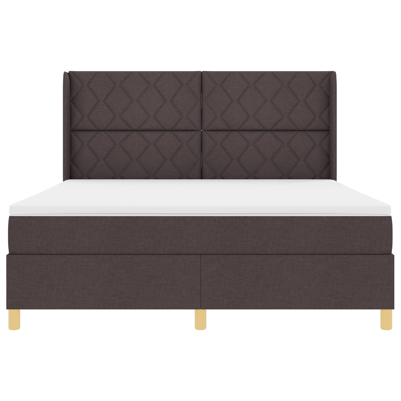 vidaXL Pat cu saltea cu arcuri Maro închis 180 x 200 cm țesătură