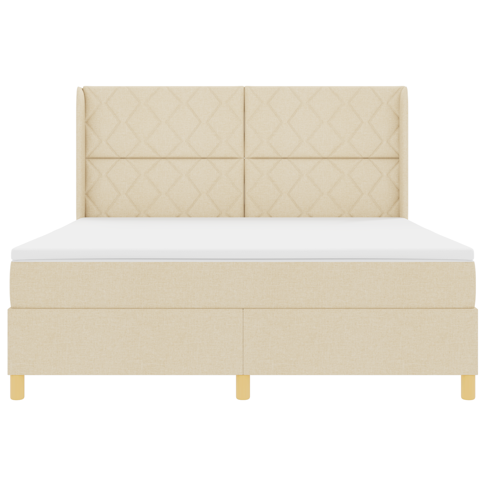 vidaXL Pat cu saltea cu arcuri cu saltea Crem 180 x 200 cm țesătură vidaXL Pat cu saltea cu arcuri cu saltea Crem 180 x 200 cm țesătură