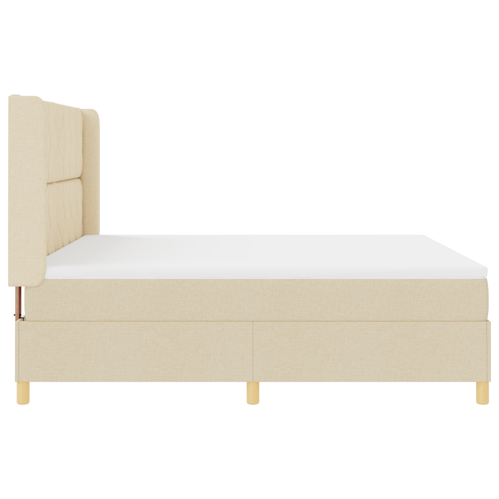 vidaXL Pat cu saltea cu arcuri cu saltea Crem 180 x 200 cm țesătură vidaXL Pat cu saltea cu arcuri cu saltea Crem 180 x 200 cm țesătură