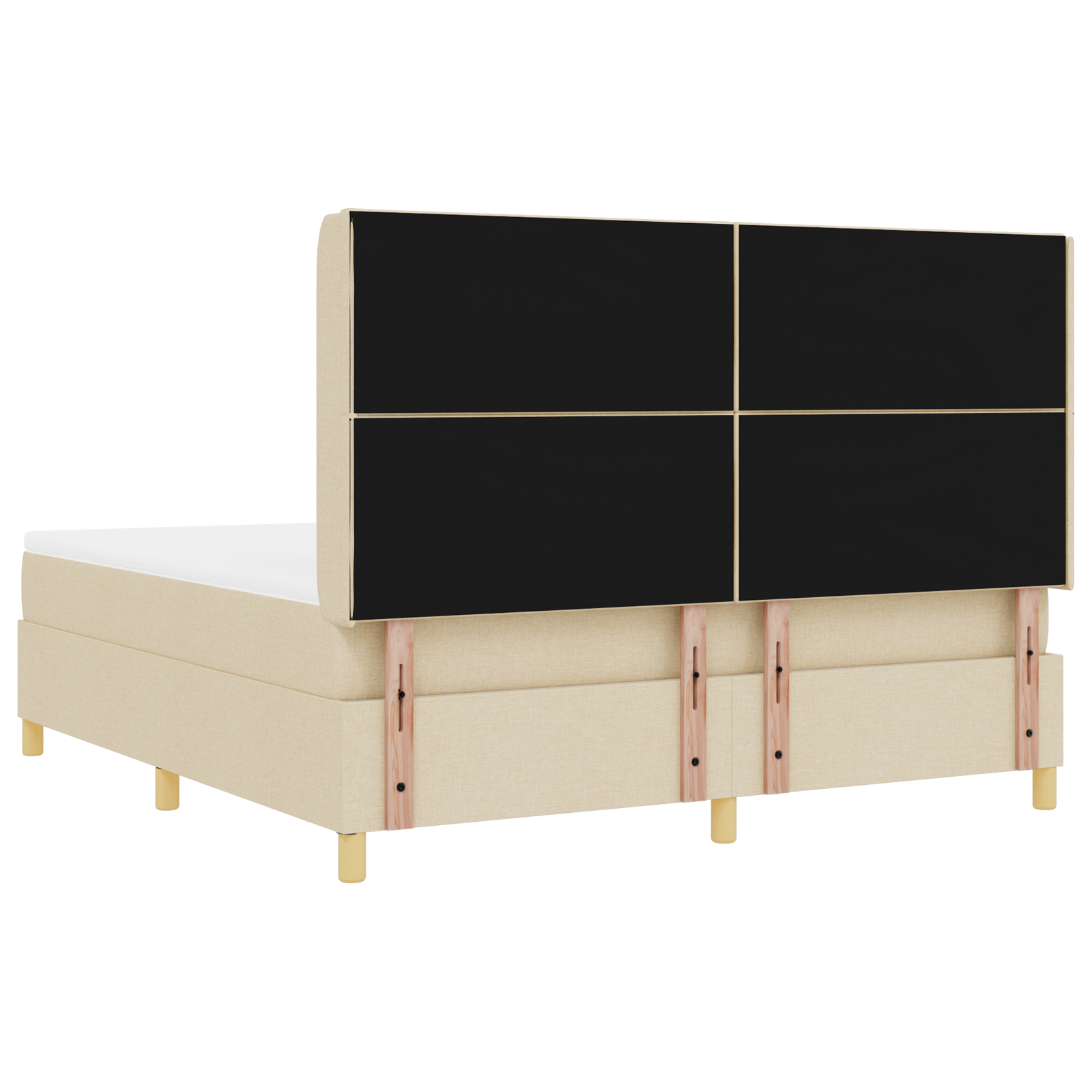 vidaXL Pat cu saltea cu arcuri cu saltea Crem 180 x 200 cm țesătură vidaXL Pat cu saltea cu arcuri cu saltea Crem 180 x 200 cm țesătură