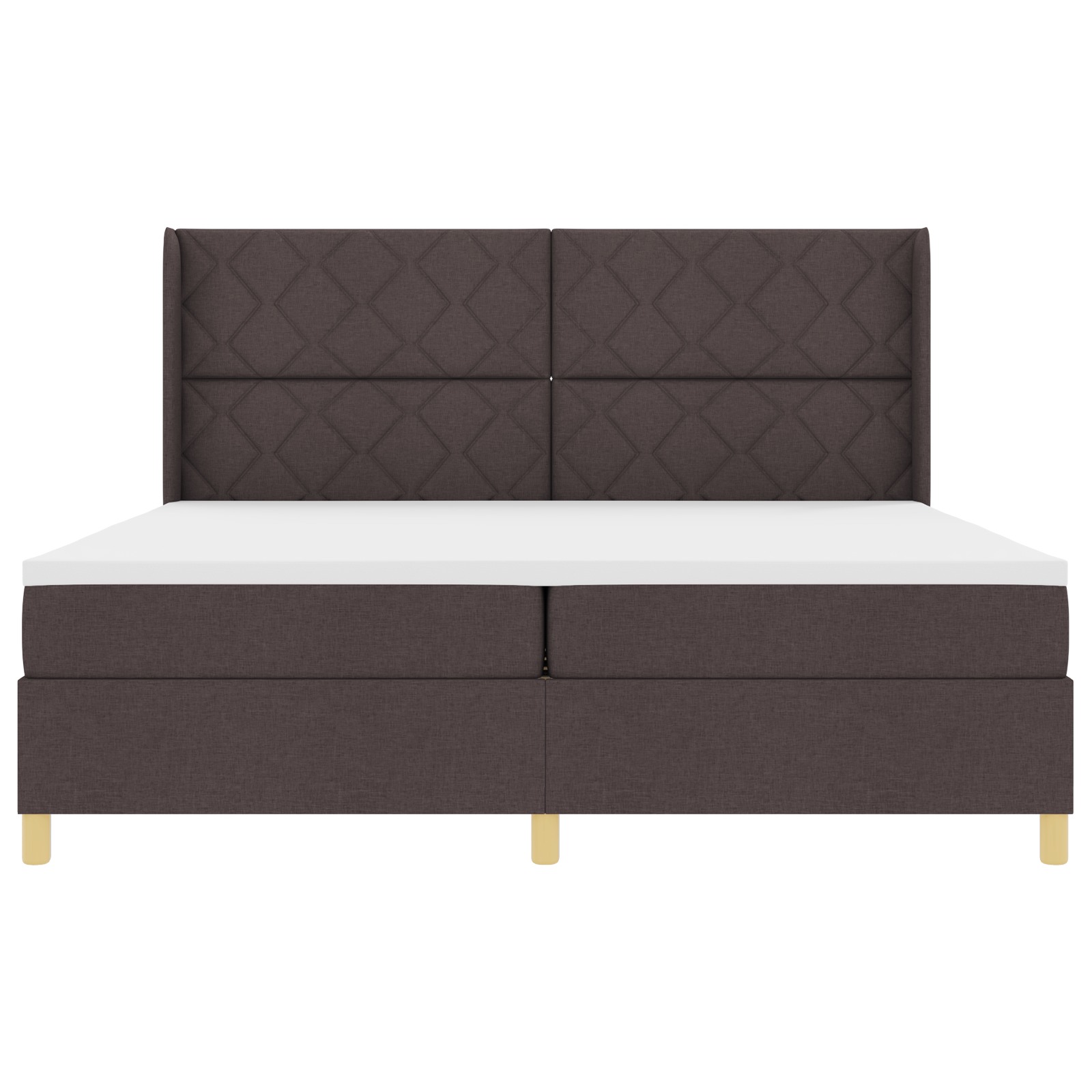 vidaXL Pat cu saltea cu arcuri Maro închis 200 x 200 cm țesătură