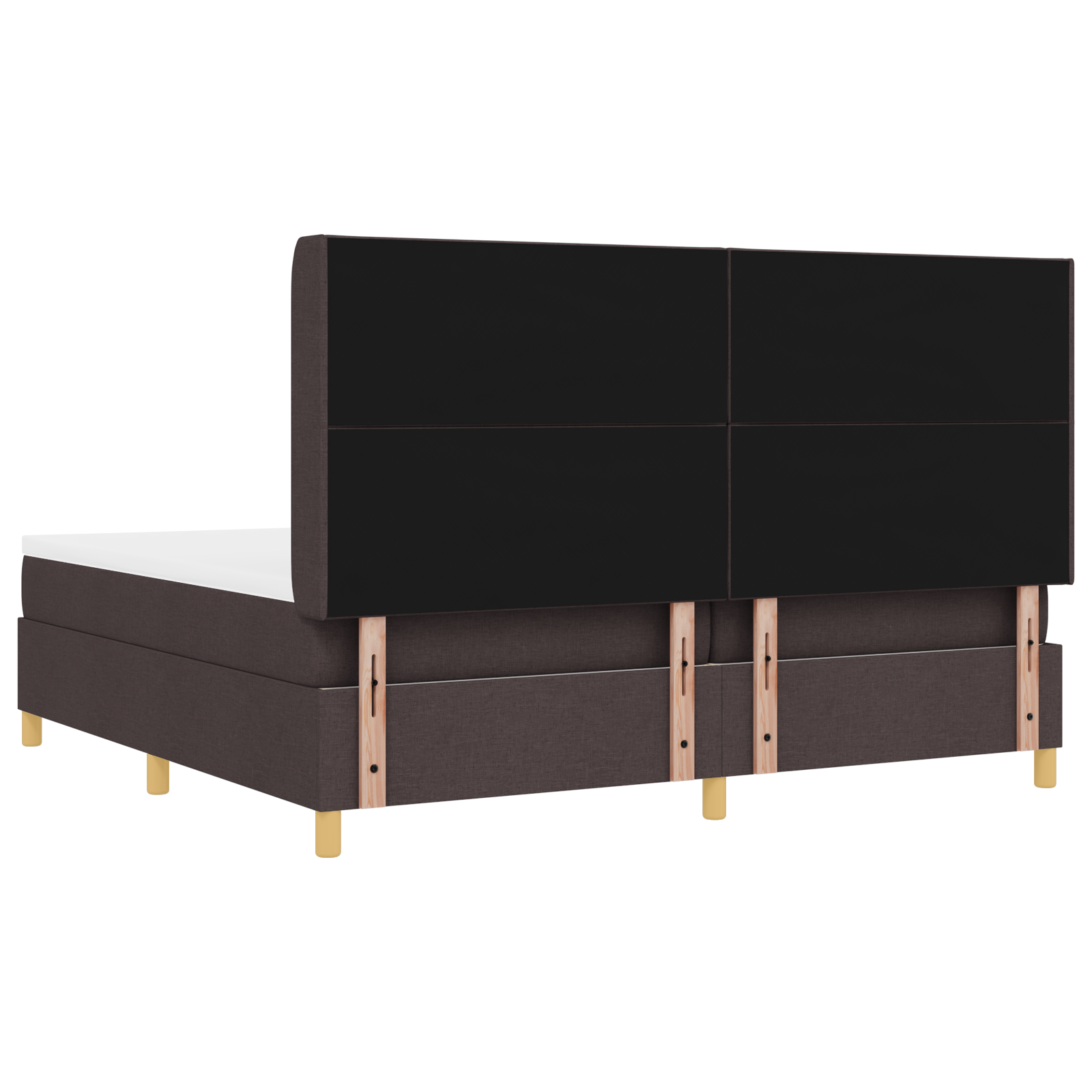 vidaXL Pat cu saltea cu arcuri Maro închis 200 x 200 cm țesătură