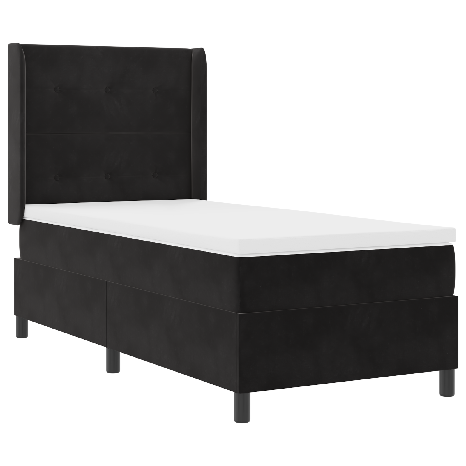 Pat Box Spring vidaXL cu saltea Negru 100x200 cm Catifea Pat Box Spring vidaXL cu saltea Negru 100x200 cm Catifea