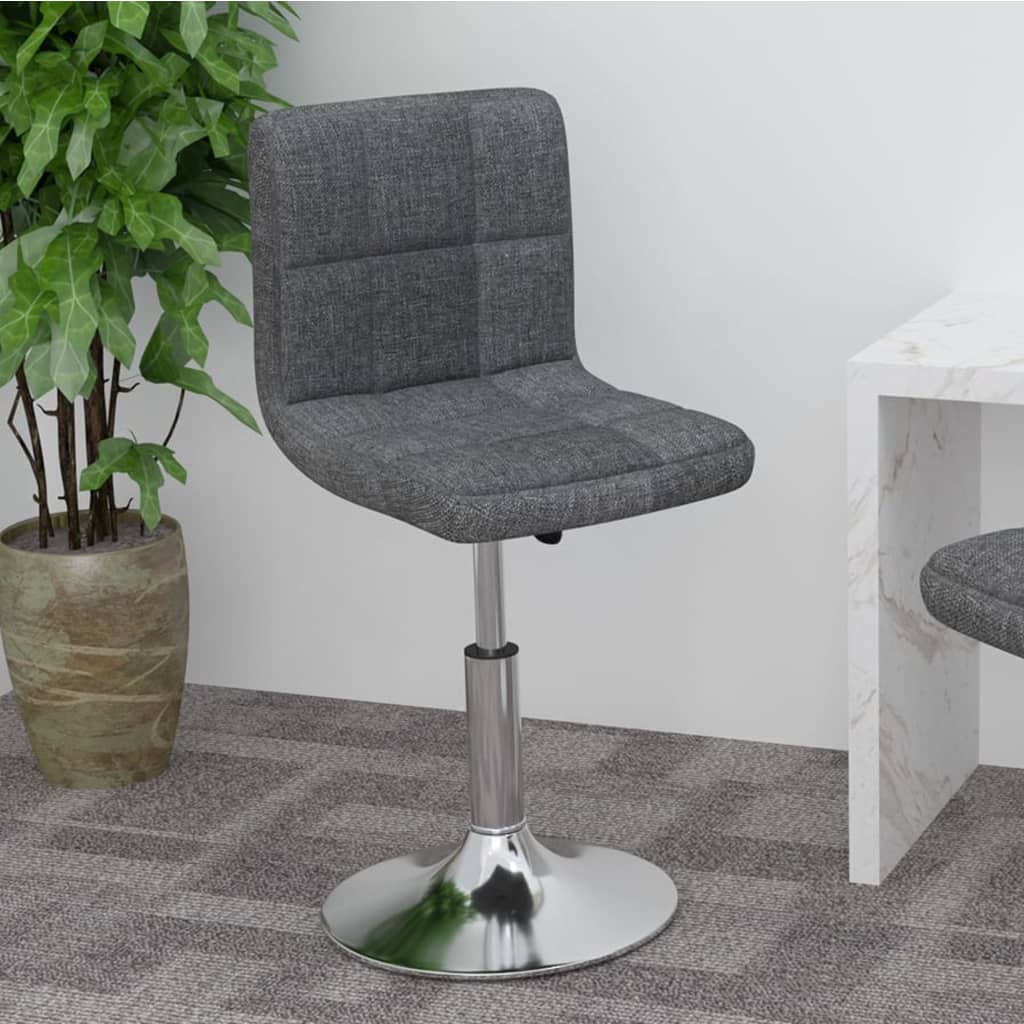 vidaXL Scaun de bar pivotant, gri închis, material textil vidaXL Scaun de bar pivotant, gri închis, material textil