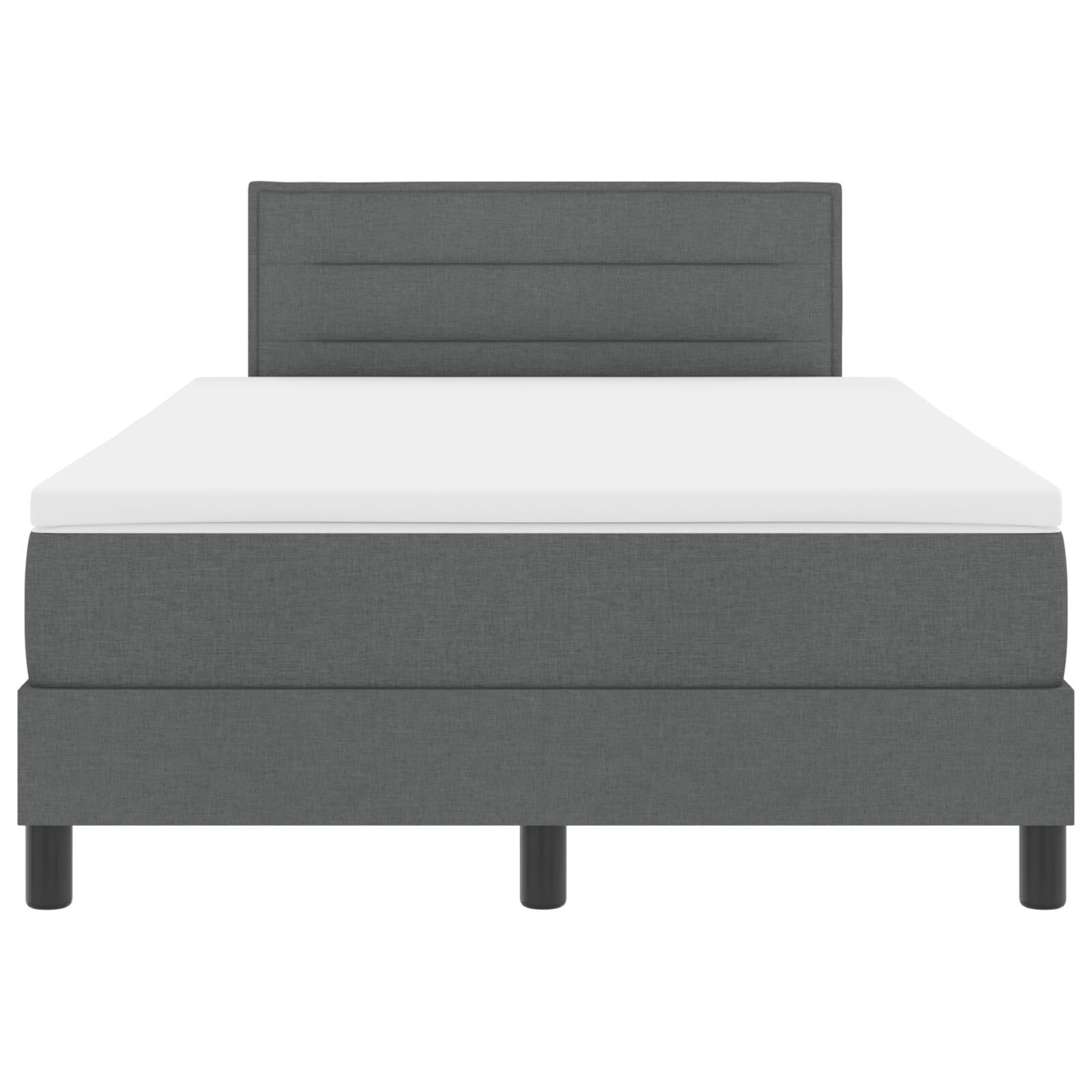 vidaXL Pat cu arcuri cu saltea Gri închis 120 x 200 cm țesătură vidaXL Pat cu arcuri cu saltea Gri închis 120 x 200 cm țesătură