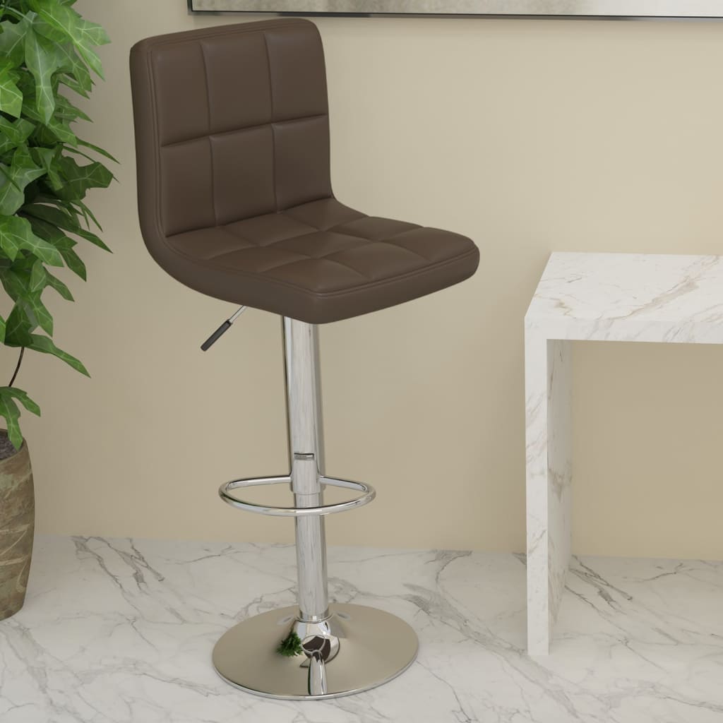 vidaXL Scaun de bar, maro, piele ecologică vidaXL Scaun de bar, maro, piele ecologică