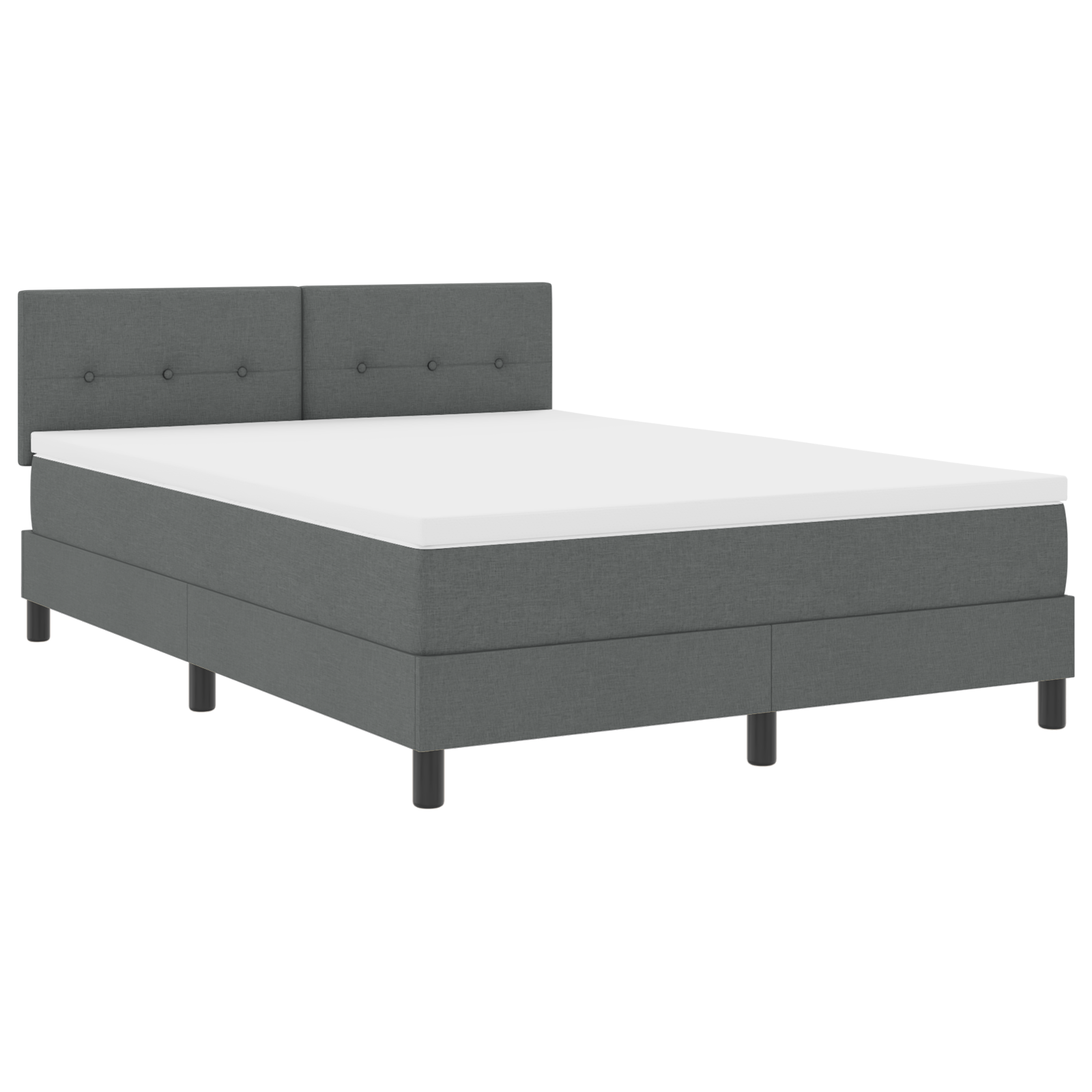 vidaXL Pat cu arcuri cu saltea Gri închis 160 x 200 cm țesătură vidaXL Pat cu arcuri cu saltea Gri închis 160 x 200 cm țesătură