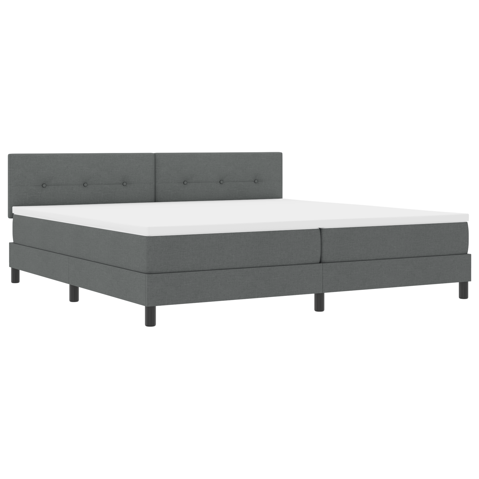 vidaXL Pat cu arcuri cu saltea Gri închis 200 x 200 cm țesătură vidaXL Pat cu arcuri cu saltea Gri închis 200 x 200 cm țesătură