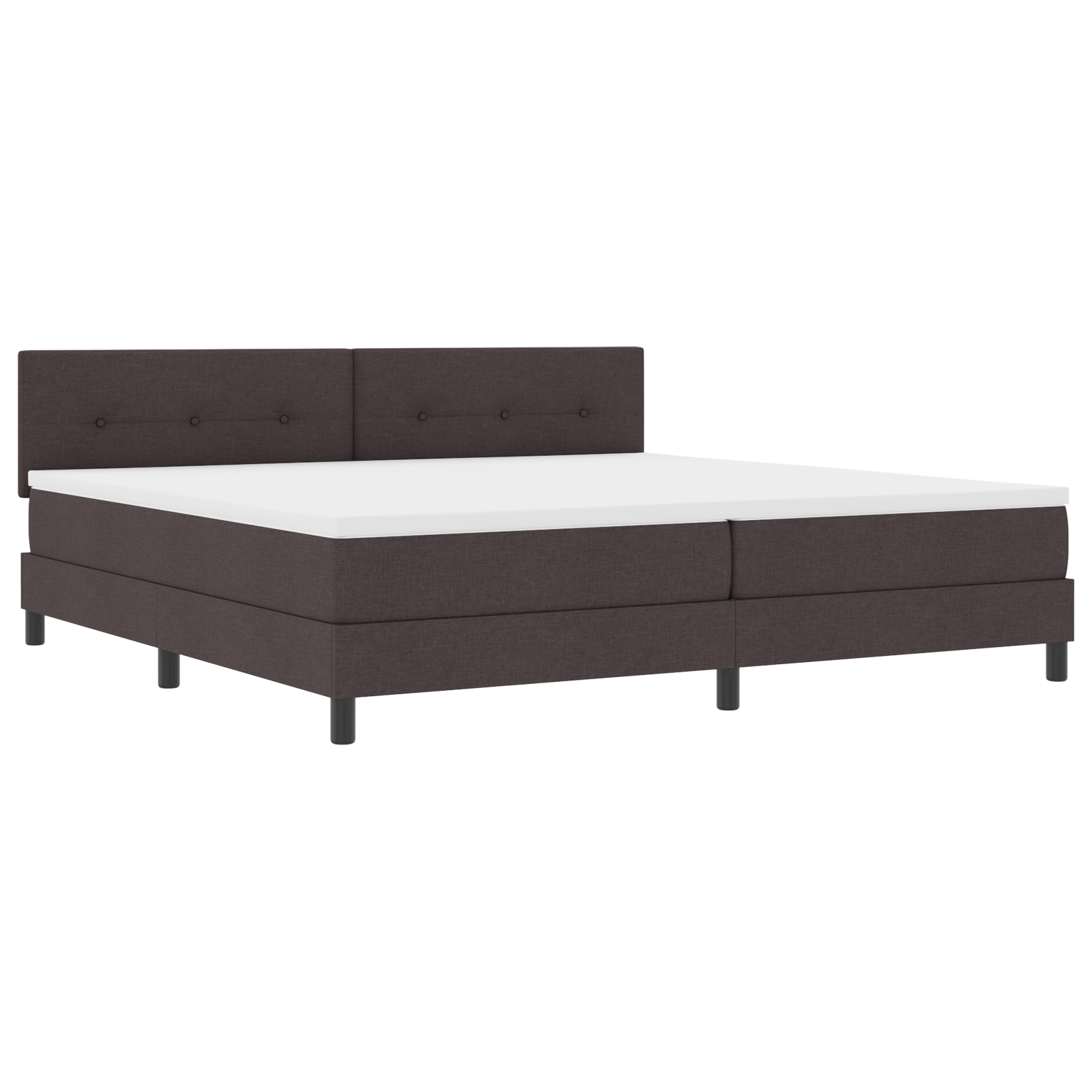 vidaXL Pat cu arcuri cu saltea Maro închis 200 x 200 cm țesătură vidaXL Pat cu arcuri cu saltea Maro închis 200 x 200 cm țesătură