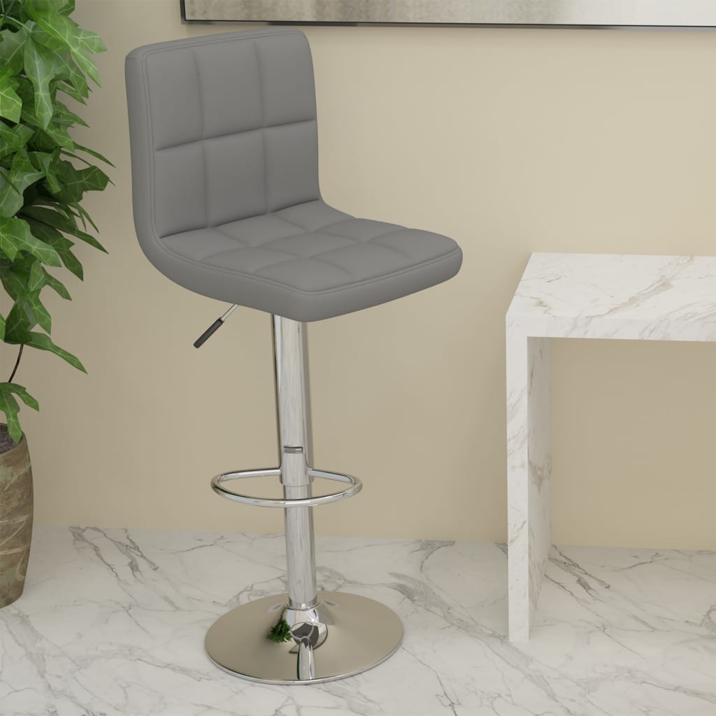 vidaXL Scaun de bar, gri deschis, material textil vidaXL Scaun de bar, gri deschis, material textil