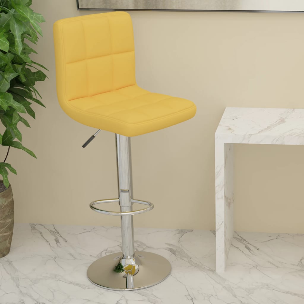 vidaXL Scaun de bar, galben muștar, material textil vidaXL Scaun de bar, galben muștar, material textil