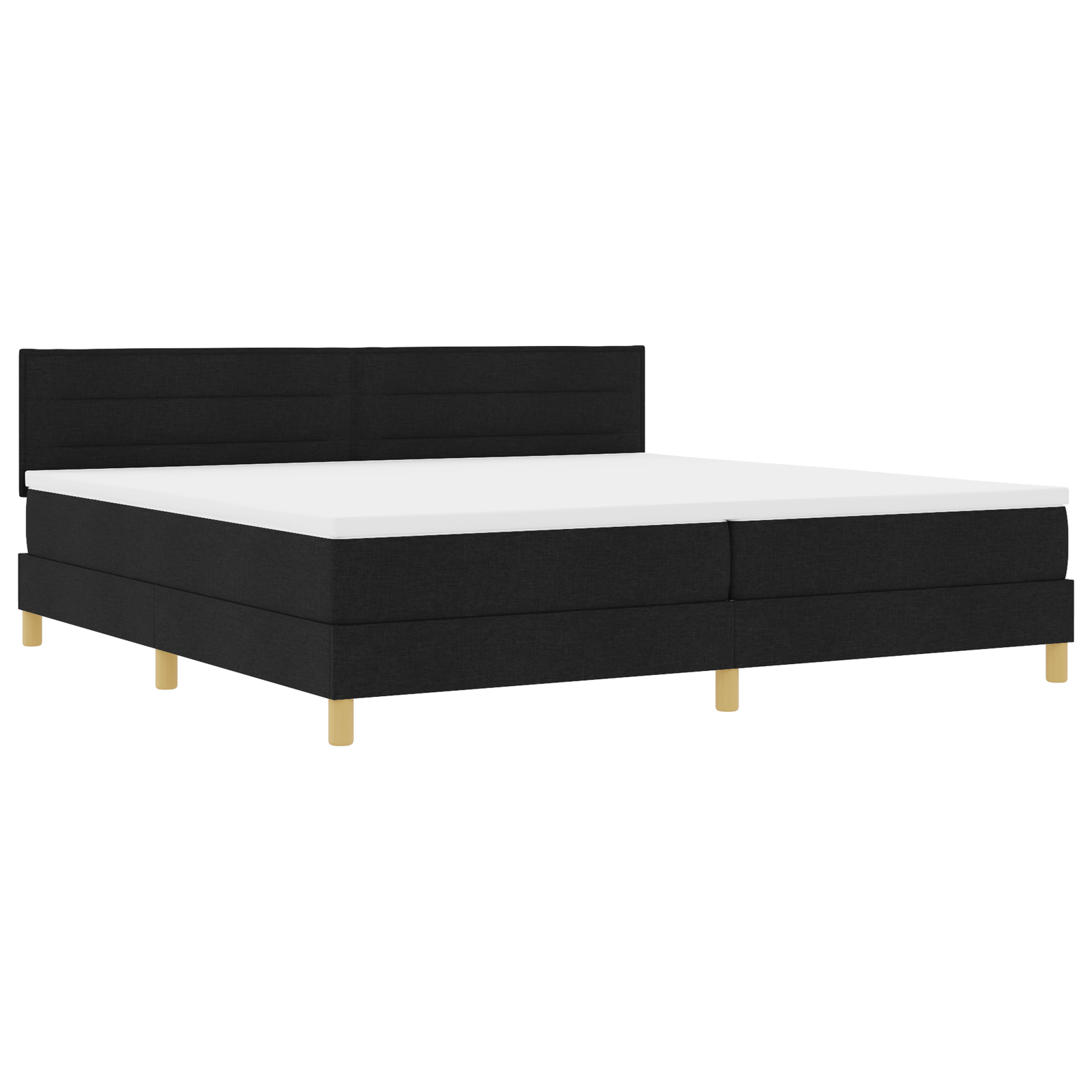 vidaXL Pat cu arcuri cu saltea Negru 200 x 200 cm țesătură vidaXL Pat cu arcuri cu saltea Negru 200 x 200 cm țesătură