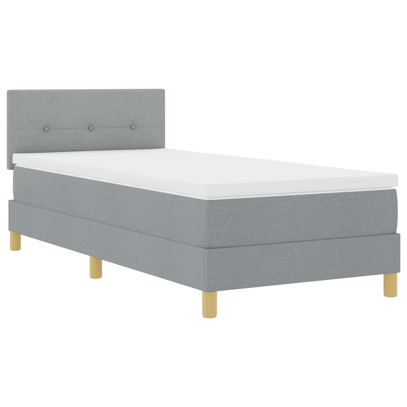 vidaXL Pat cu arcuri cu saltea Gri deschis 80 x 200 cm țesătură