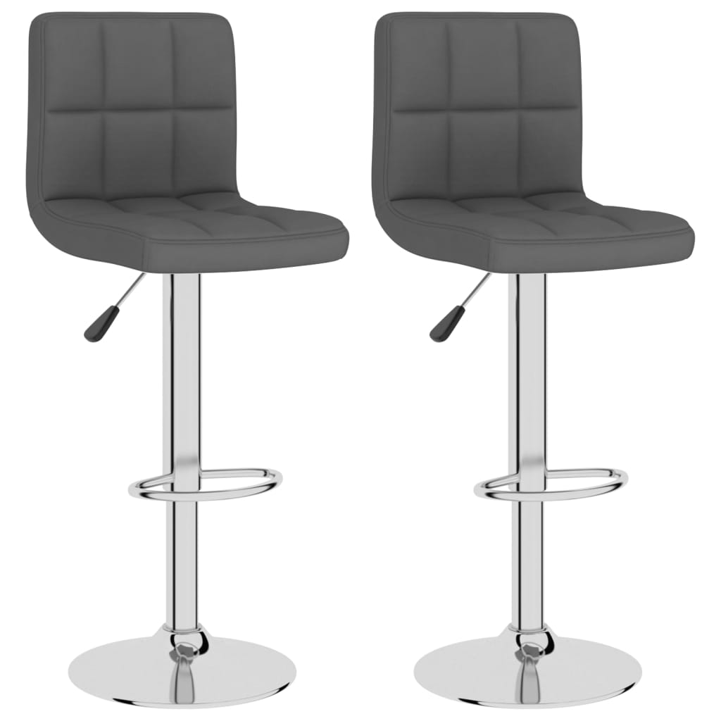 vidaXL Scaune de bar, 2 buc., gri închis, material textil