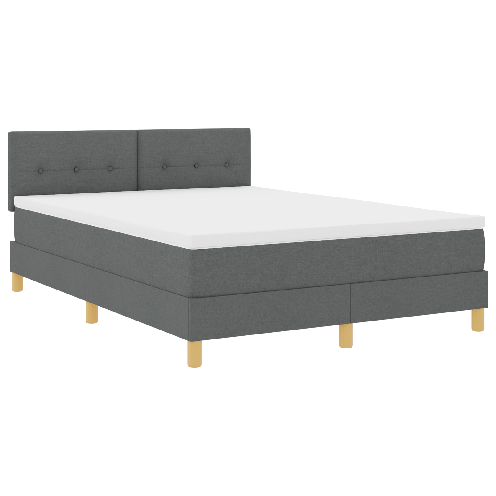 vidaXL Pat cu arcuri cu saltea Gri închis 160 x 200 cm țesătură vidaXL Pat cu arcuri cu saltea Gri închis 160 x 200 cm țesătură