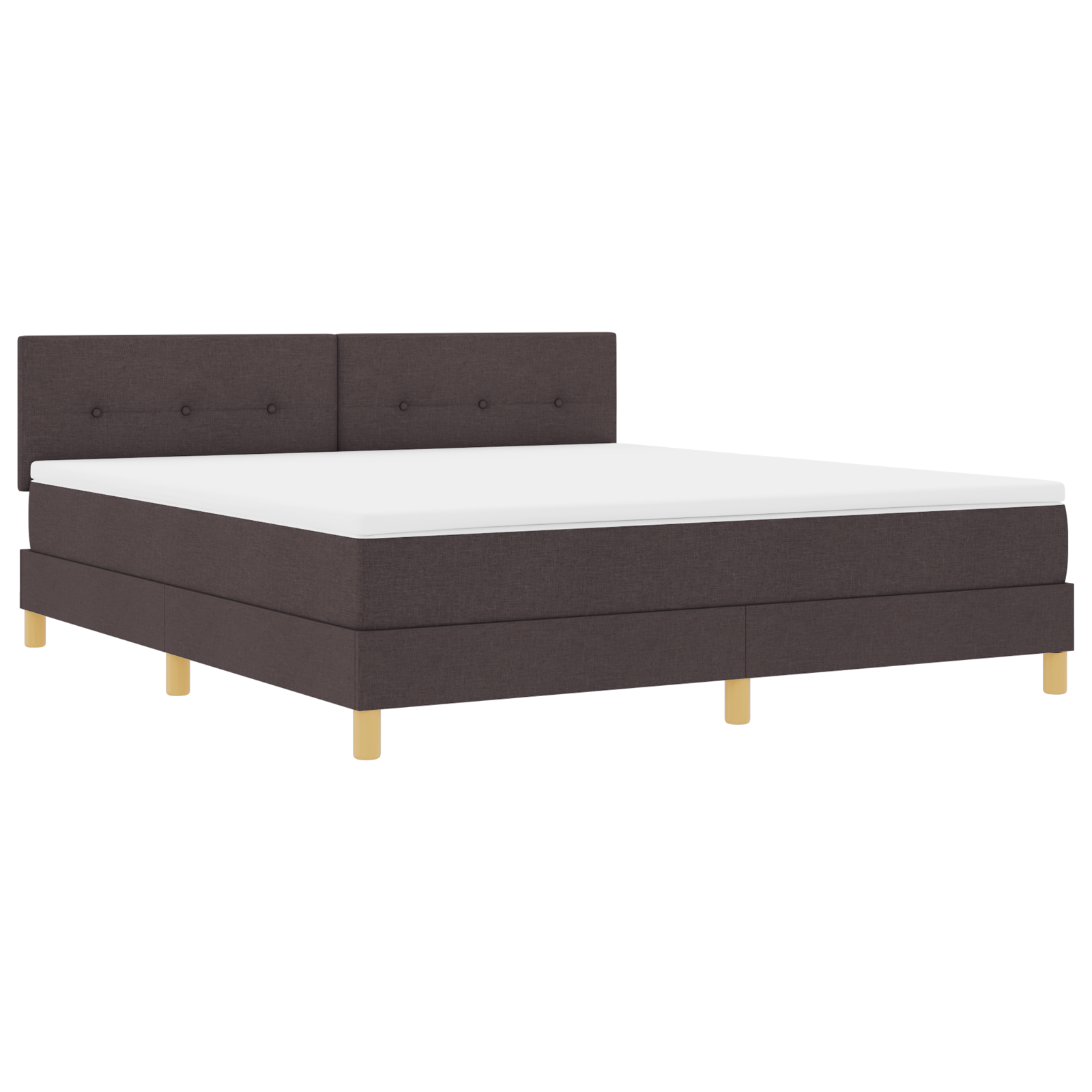 vidaXL Pat cu arcuri cu saltea Maro închis 180 x 200 cm țesătură vidaXL Pat cu arcuri cu saltea Maro închis 180 x 200 cm țesătură
