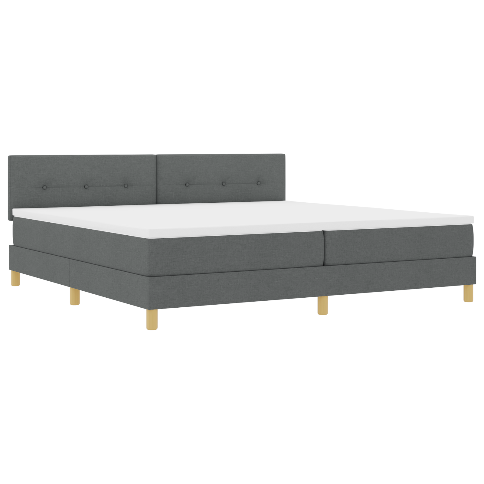 vidaXL Pat cu arcuri cu saltea Gri închis 200 x 200 cm țesătură vidaXL Pat cu arcuri cu saltea Gri închis 200 x 200 cm țesătură