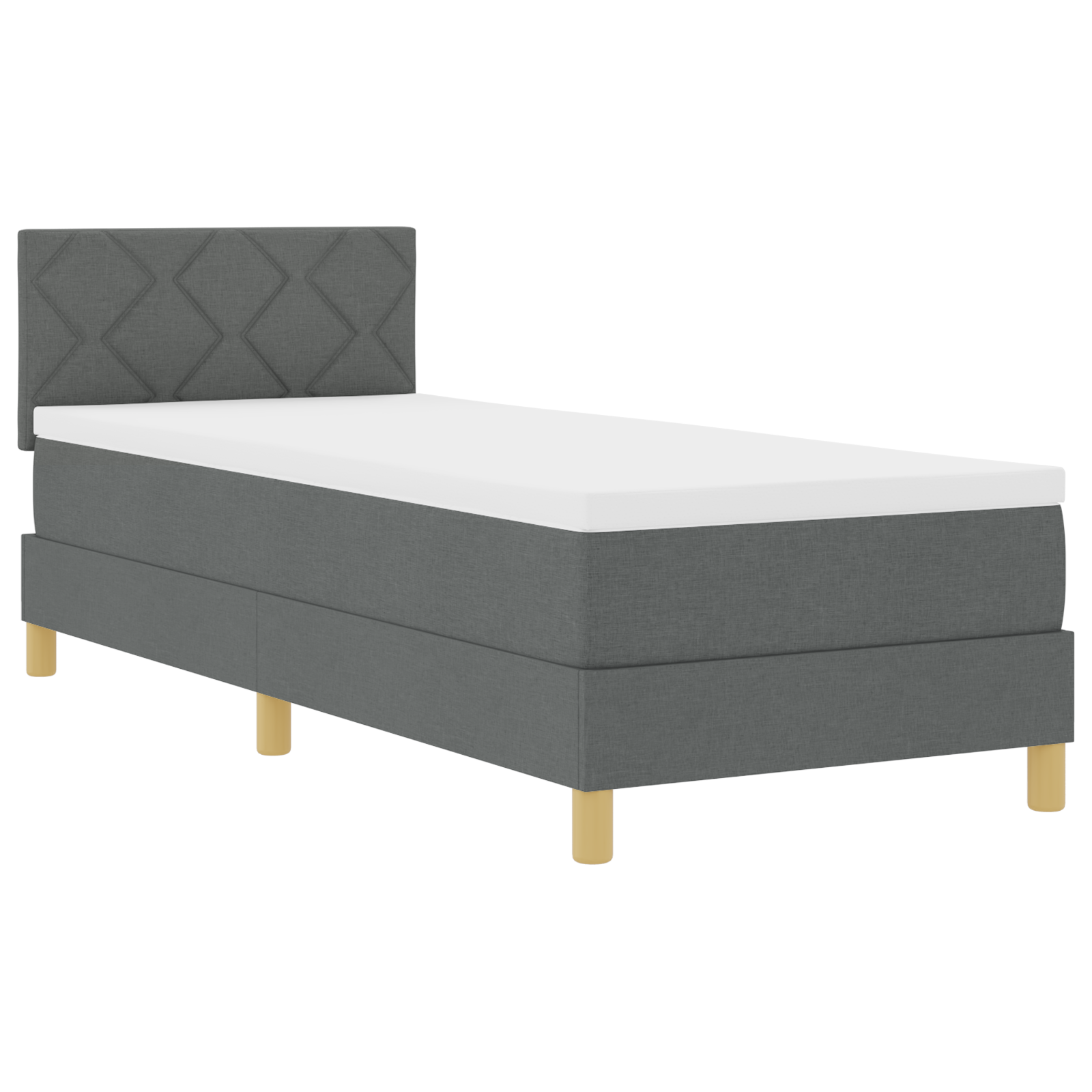 vidaXL Pat cu arcuri cu saltea Gri închis 80 x 200 cm țesătură vidaXL Pat cu arcuri cu saltea Gri închis 80 x 200 cm țesătură