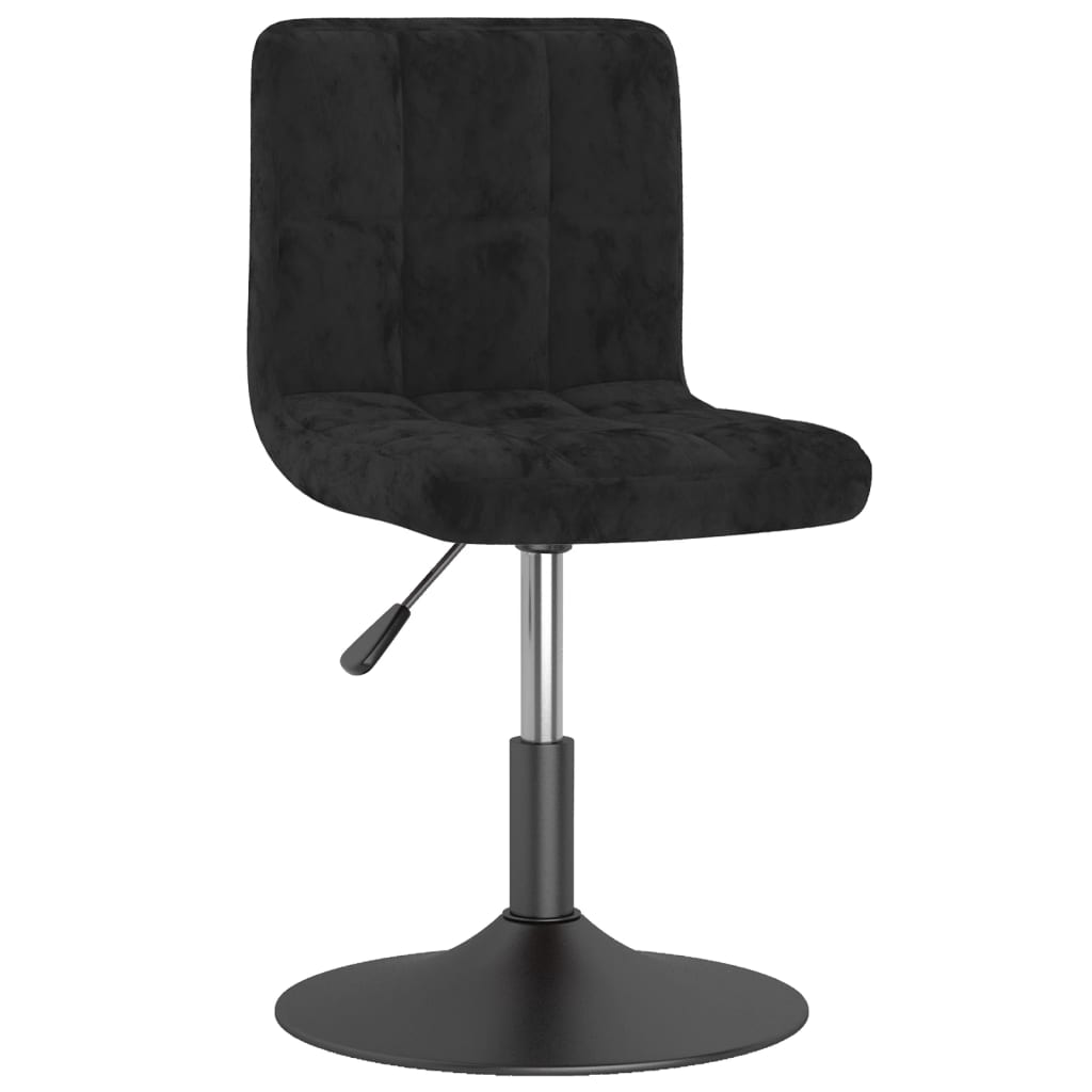 vidaXL Scaun de bar pivotant catifea neagră vidaXL Scaun de bar pivotant catifea neagră