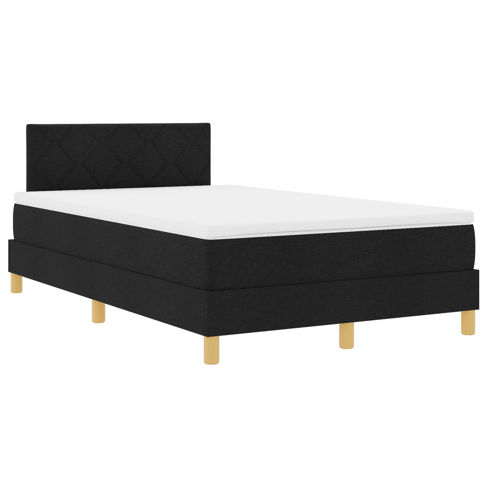 vidaXL Pat cu arcuri cu saltea Negru 120 x 190 cm țesătură vidaXL Pat cu arcuri cu saltea Negru 120 x 190 cm țesătură
