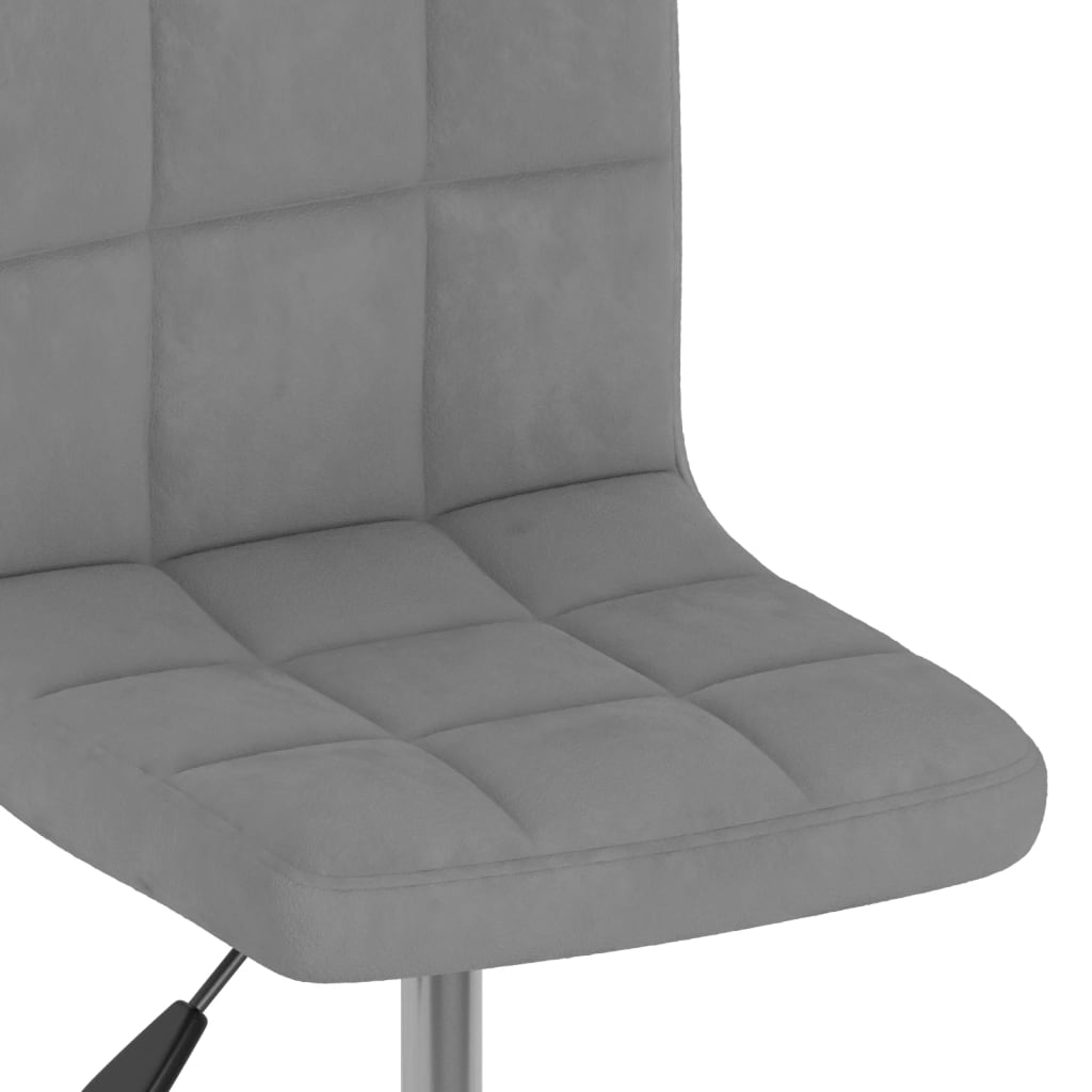 vidaXL Scaun de bar pivotant, gri deschis, catifea vidaXL Scaun de bar pivotant, gri deschis, catifea