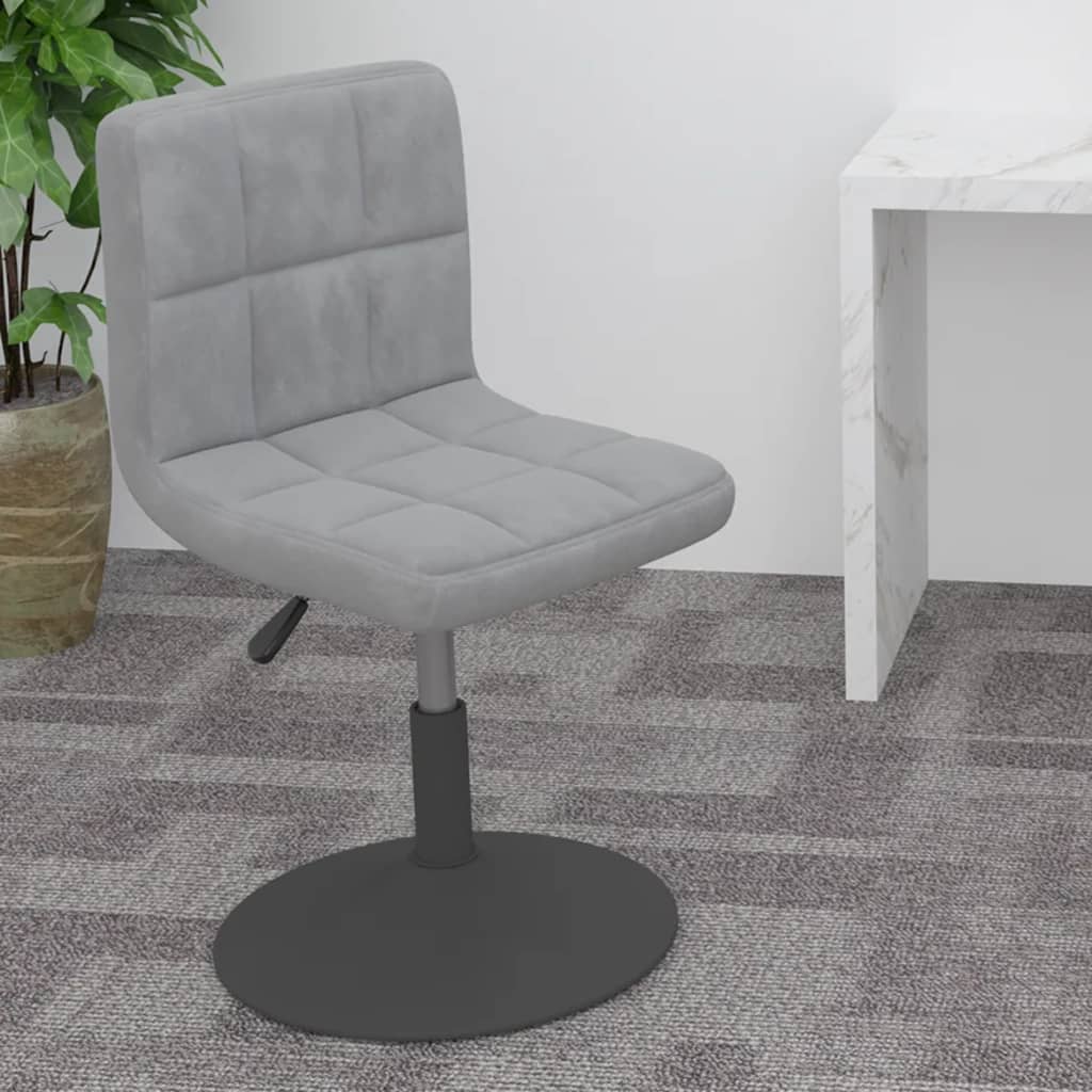 vidaXL Scaun de bar pivotant, gri deschis, catifea vidaXL Scaun de bar pivotant, gri deschis, catifea