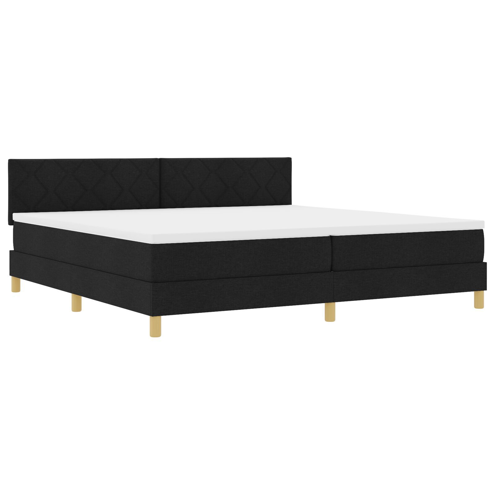 vidaXL Pat cu arcuri cu saltea Negru 200 x 200 cm țesătură vidaXL Pat cu arcuri cu saltea Negru 200 x 200 cm țesătură