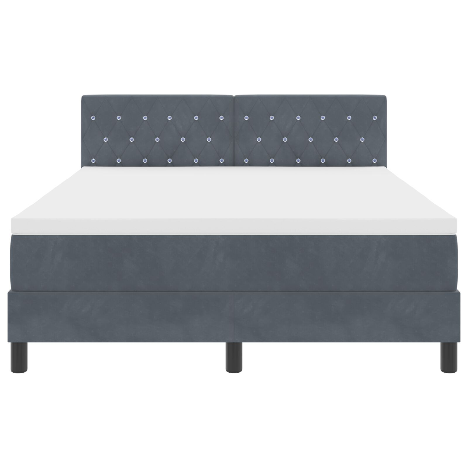 Pat Box Spring vidaXL cu Saltea & LED Gri Întunecat 140x190 cm Catifea Pat Box Spring vidaXL cu Saltea & LED Gri Întunecat 140x190 cm Catifea