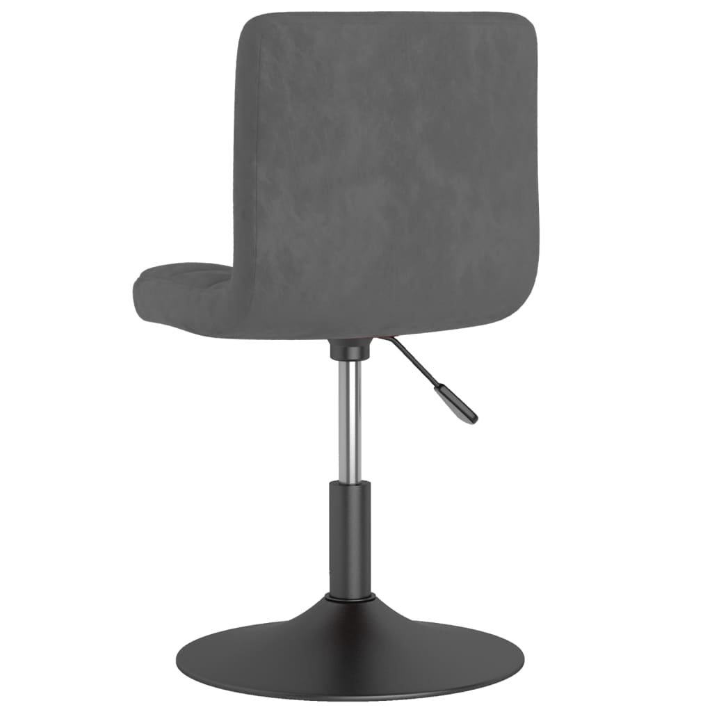 vidaXL Scaune de bucătărie pivotante, 2 buc, gri închis, catifea