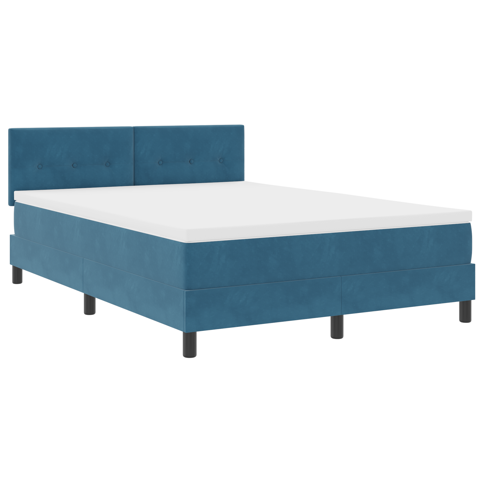 Pat cu arcuri și saltea vidaXL cu LED Albastru Întunecat 140x190 cm Catifea Pat cu arcuri și saltea vidaXL cu LED Albastru Întunecat 140x190 cm Catifea