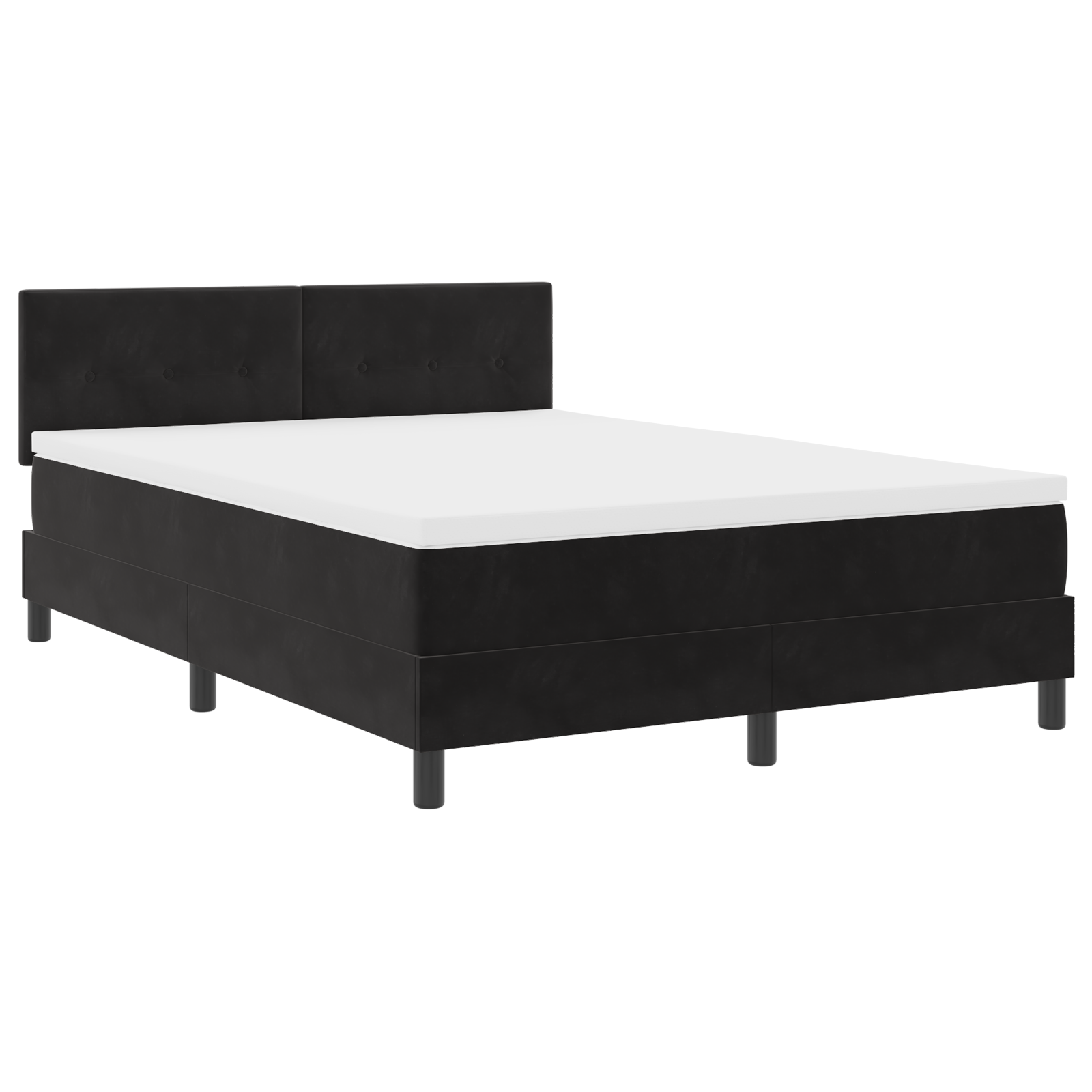 Pat box spring vidaXL cu saltea și LED Negru 140x200 cm Catifea Pat box spring vidaXL cu saltea și LED Negru 140x200 cm Catifea
