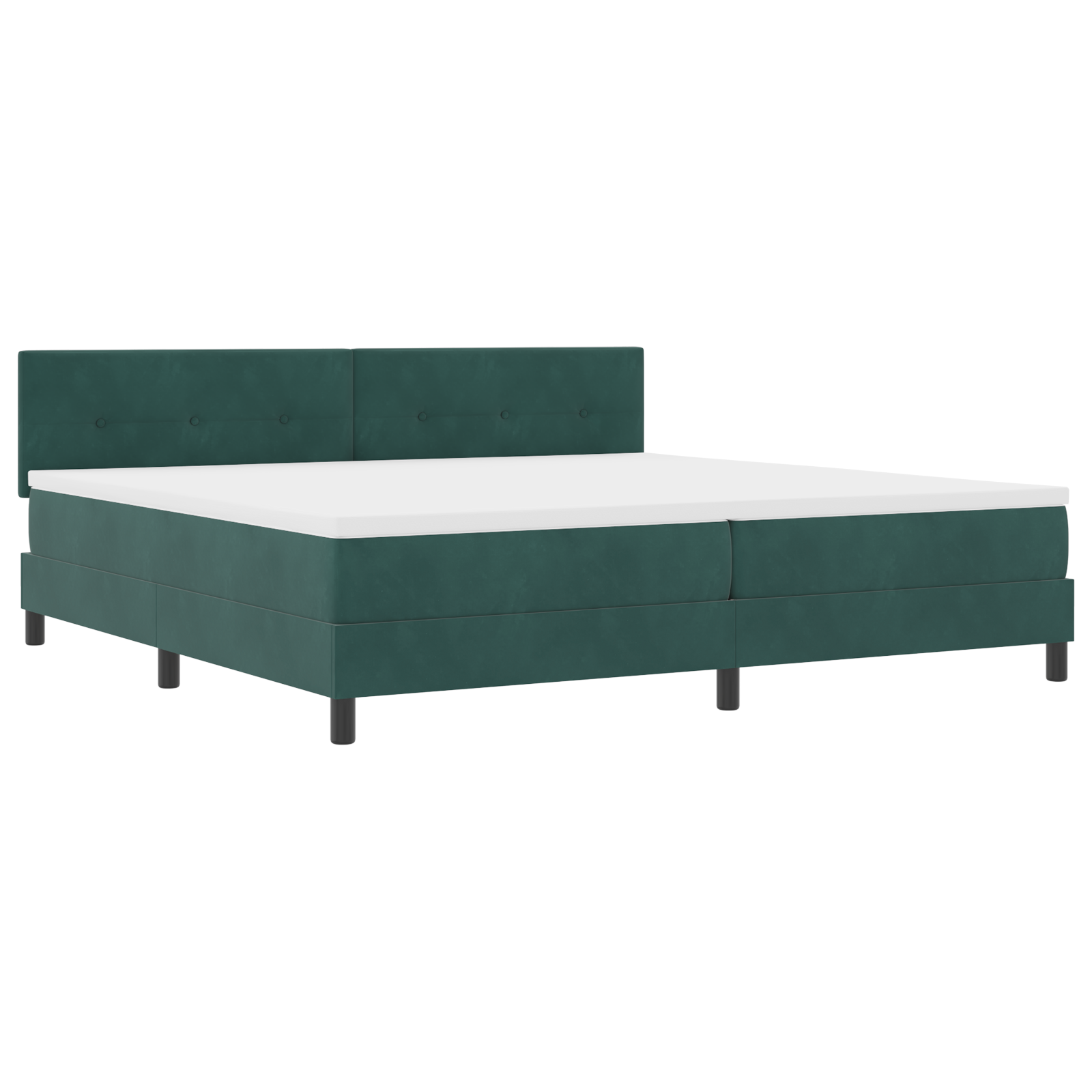 Pat Box Spring vidaXL cu Saltea și LED Verde închis 200x200 cm Catifea Pat Box Spring vidaXL cu Saltea și LED Verde închis 200x200 cm Catifea