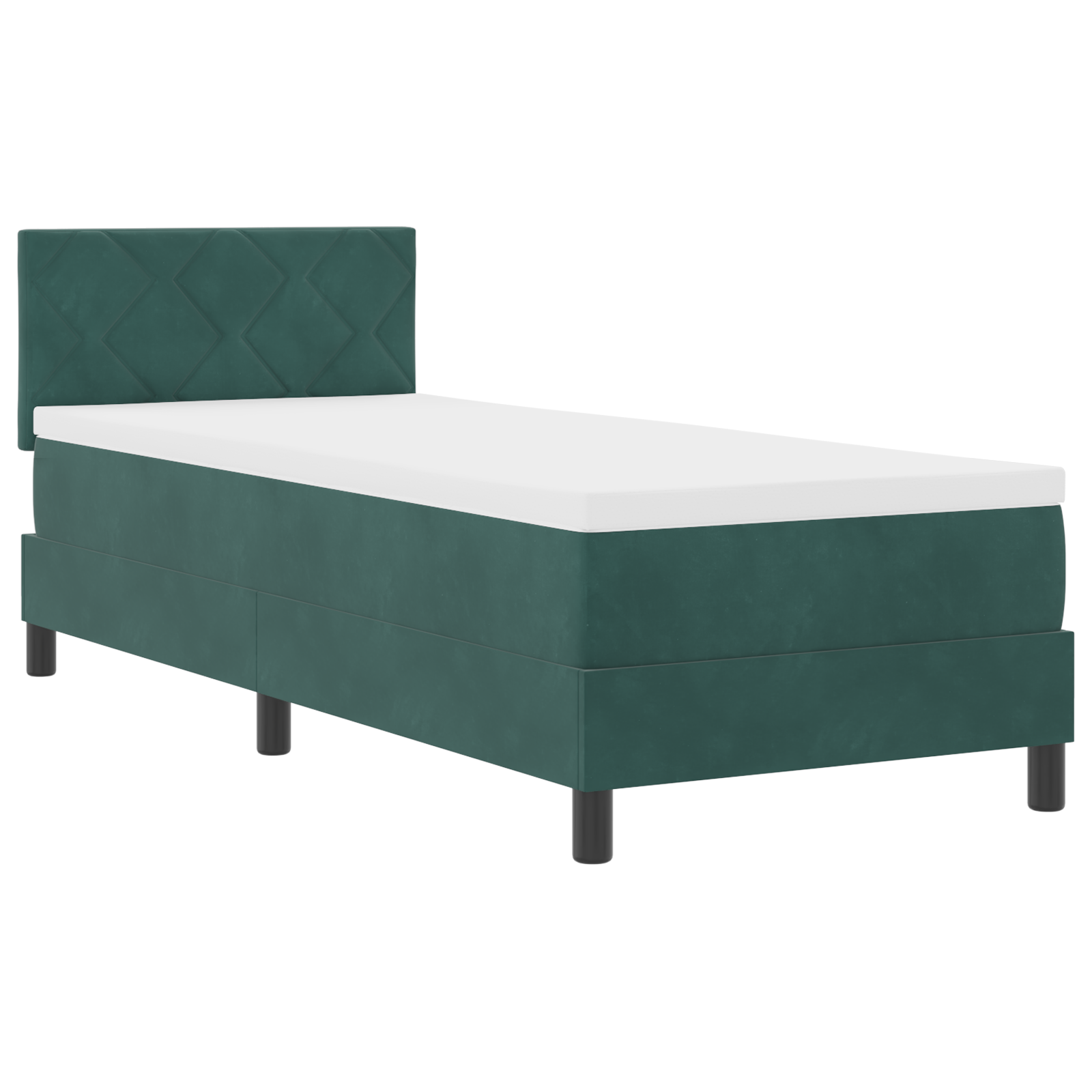 vidaXL Pat cu arcuri cu saltea Verde închis 80 x 200 cm Catifea vidaXL Pat cu arcuri cu saltea Verde închis 80 x 200 cm Catifea