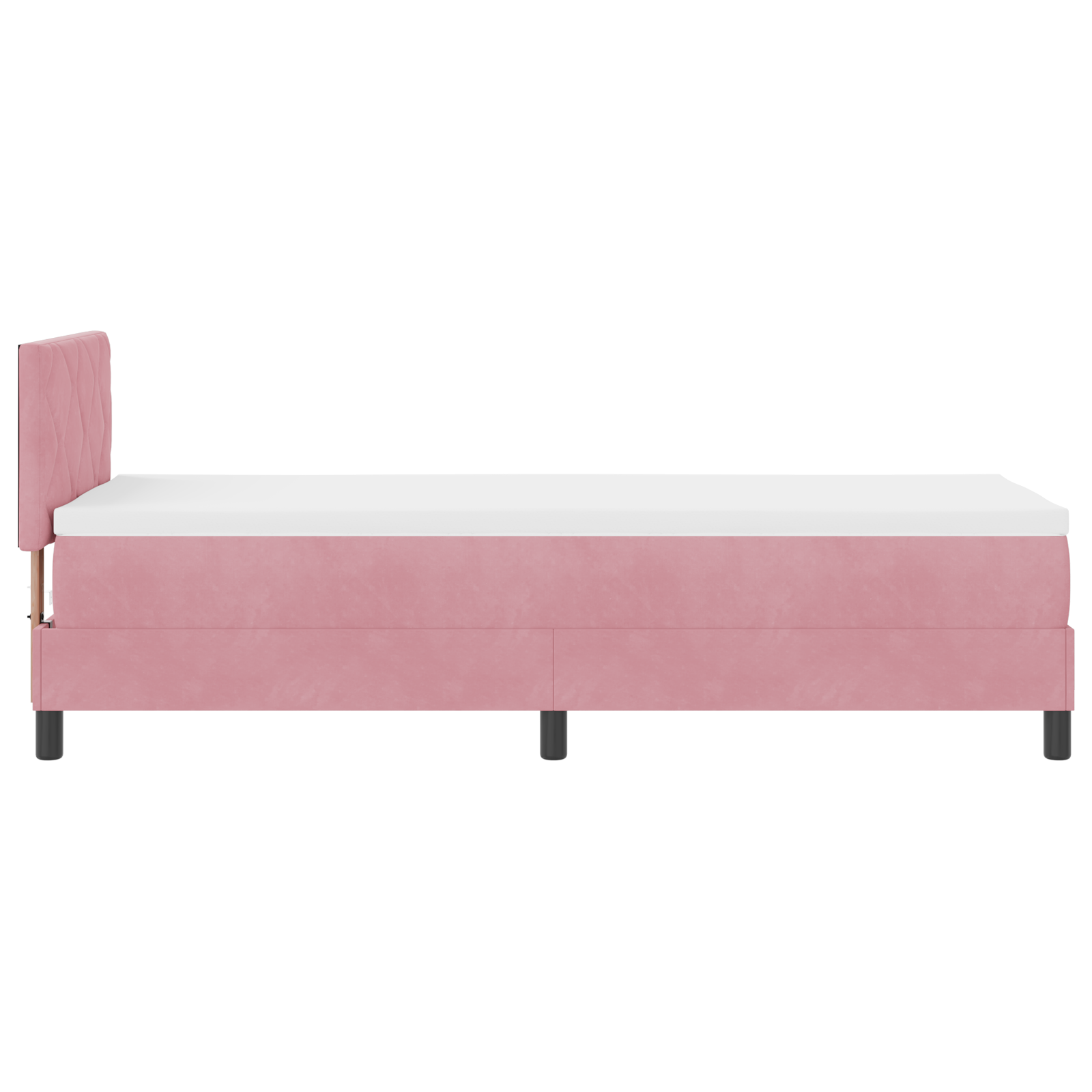 Pat Box Spring cu Saltea & LED Roz 80x200 cm Catifea Pat Box Spring cu Saltea & LED Roz 80x200 cm Catifea
