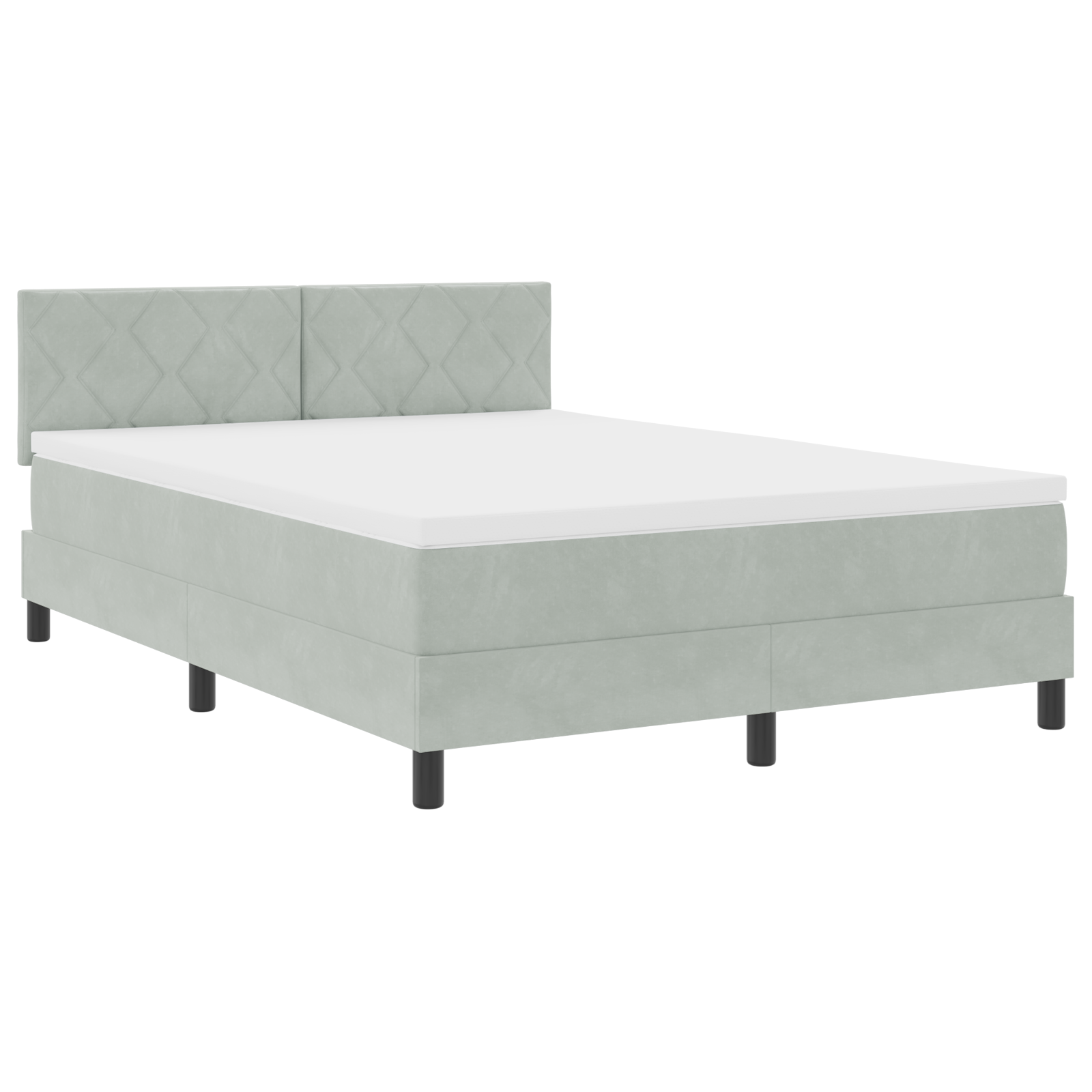 Pat cu saltea și LED vidaXL Gri deschis 140x190 cm Catifea Pat cu saltea și LED vidaXL Gri deschis 140x190 cm Catifea