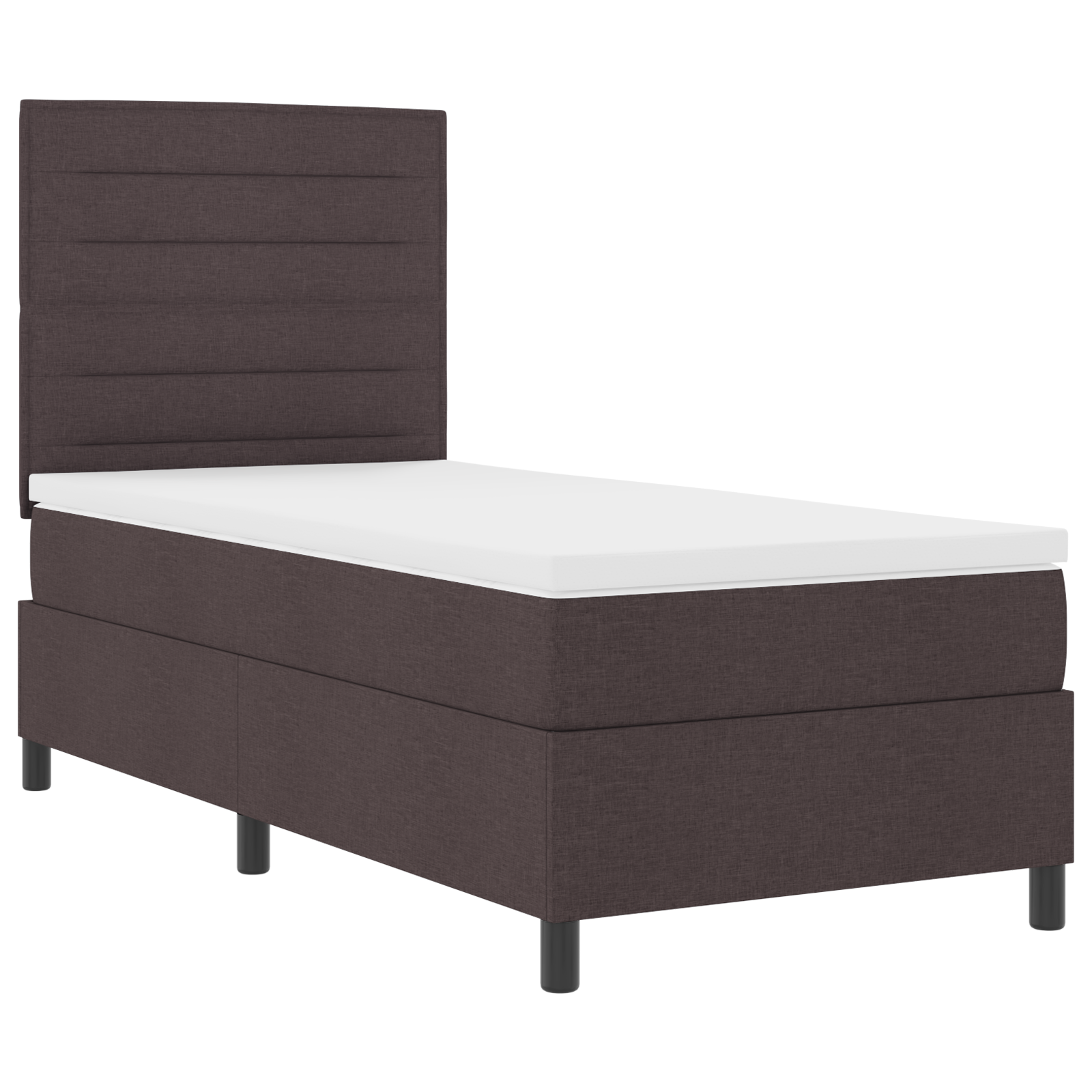 vidaXL <strong>Pat cu saltea cu arcuri și LED în maro închis</strong>, 80 x 200 cm vidaXL <strong>Pat cu saltea cu arcuri și LED în maro închis</strong>, 80 x 200 cm