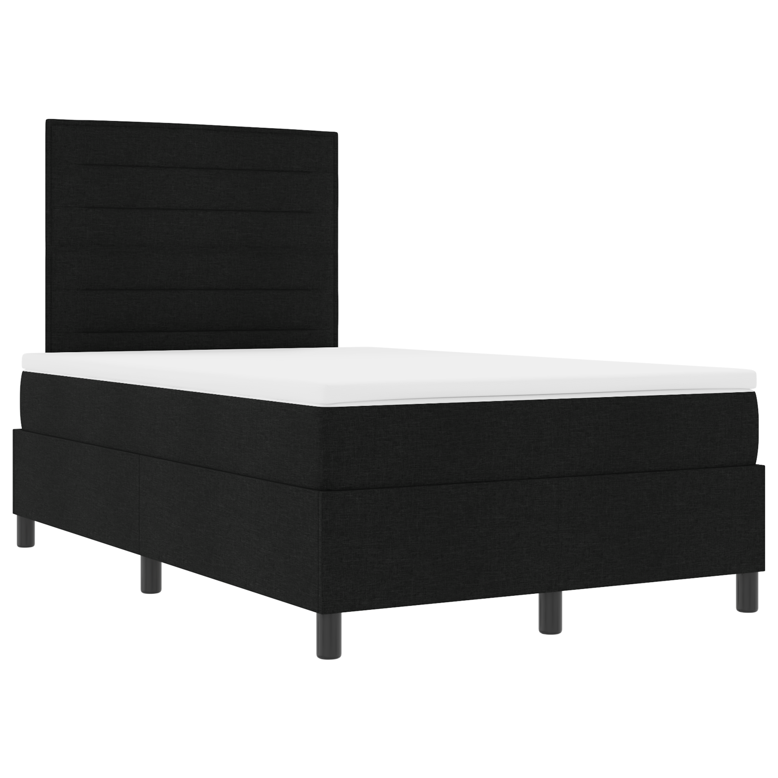 vidaXL Pat cu arcuri cu saltea Negru 120 x 200 cm țesătură vidaXL Pat cu arcuri cu saltea Negru 120 x 200 cm țesătură