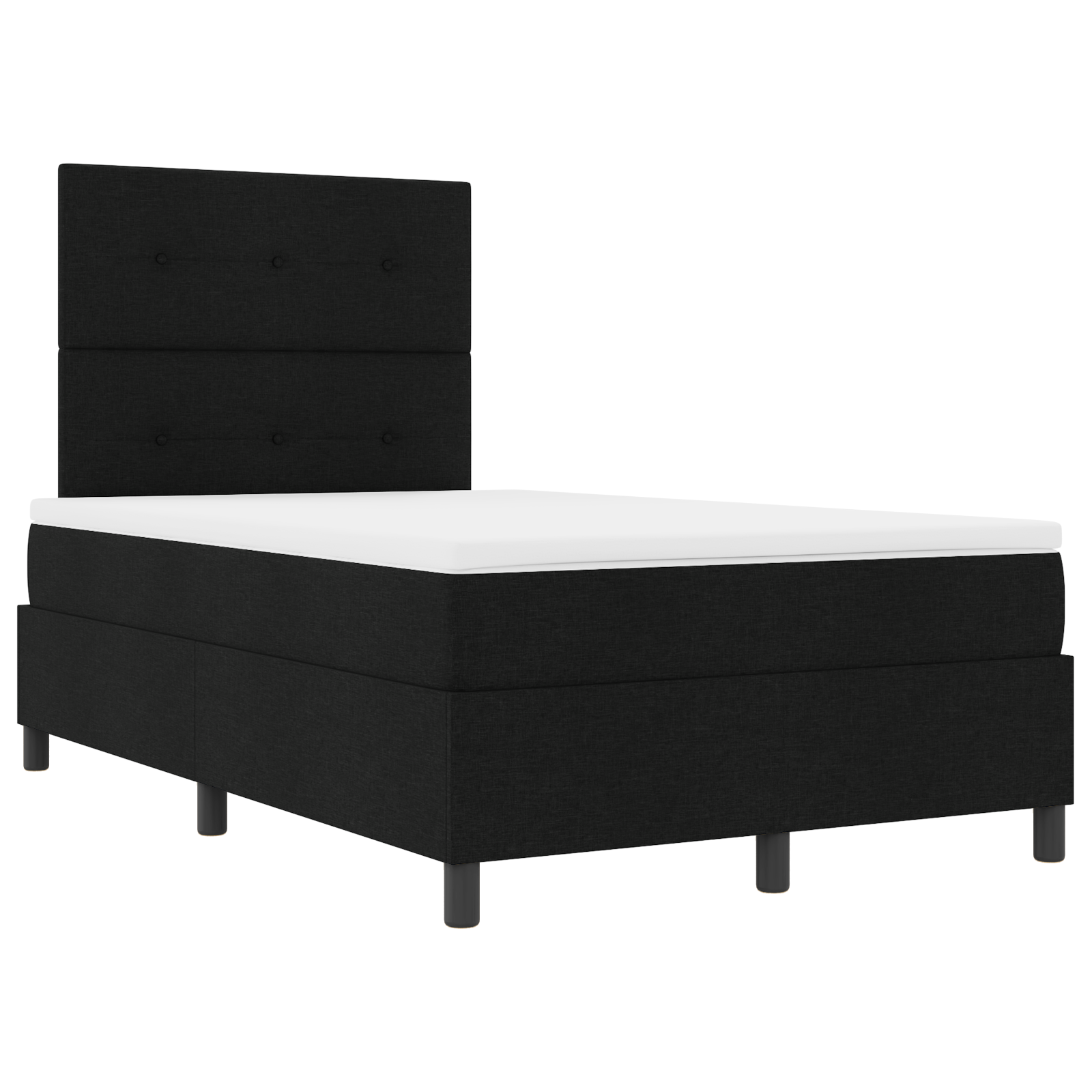 vidaXL Pat cu arcuri cu saltea Negru 120 x 200 cm țesătură vidaXL Pat cu arcuri cu saltea Negru 120 x 200 cm țesătură