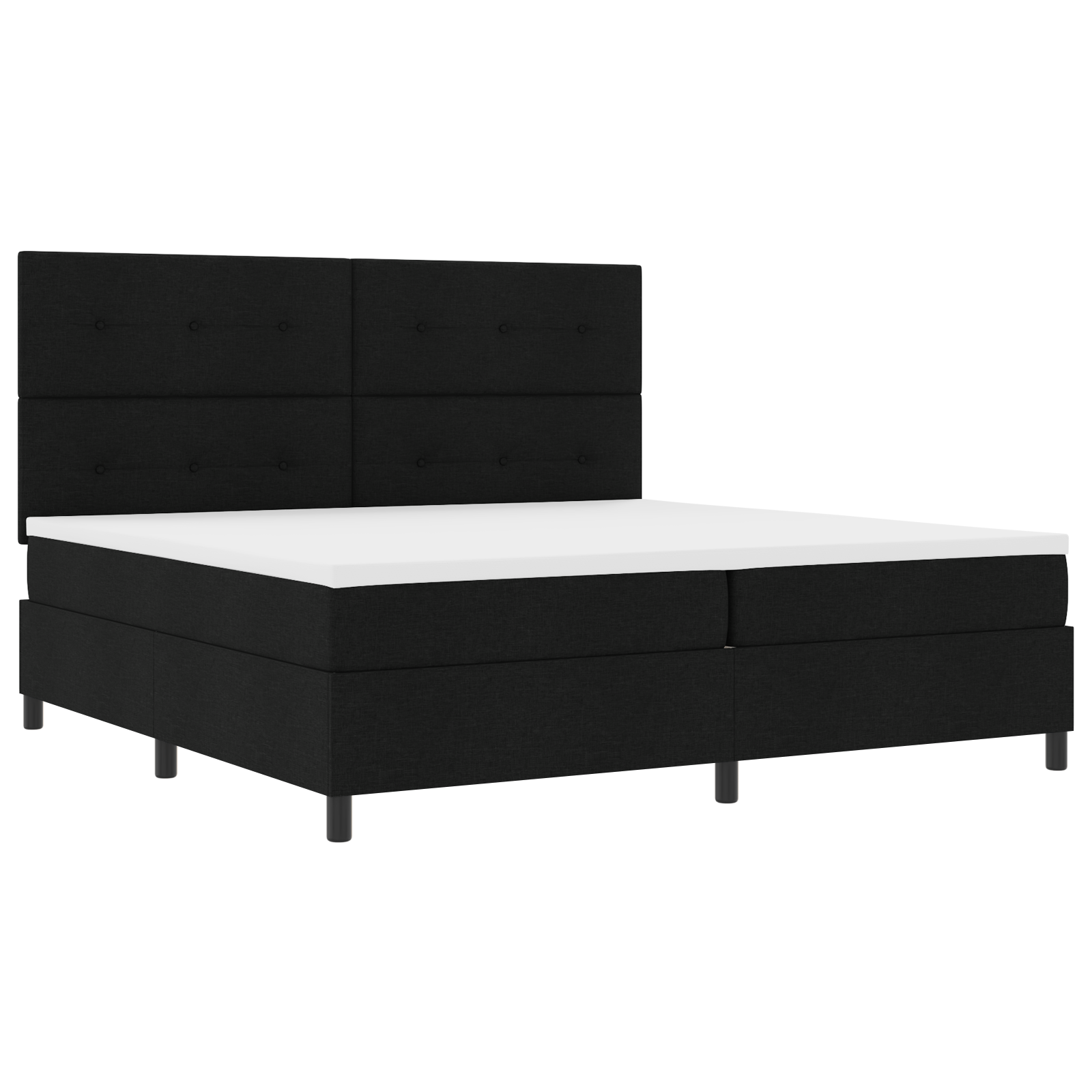 vidaXL Pat cu arcuri cu saltea Negru 200 x 200 cm țesătură