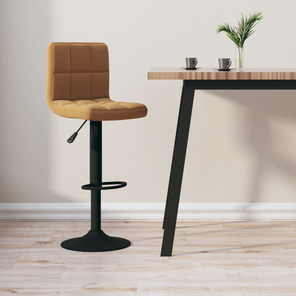 vidaXL Scaun de bar, maro, catifea vidaXL Scaun de bar, maro, catifea