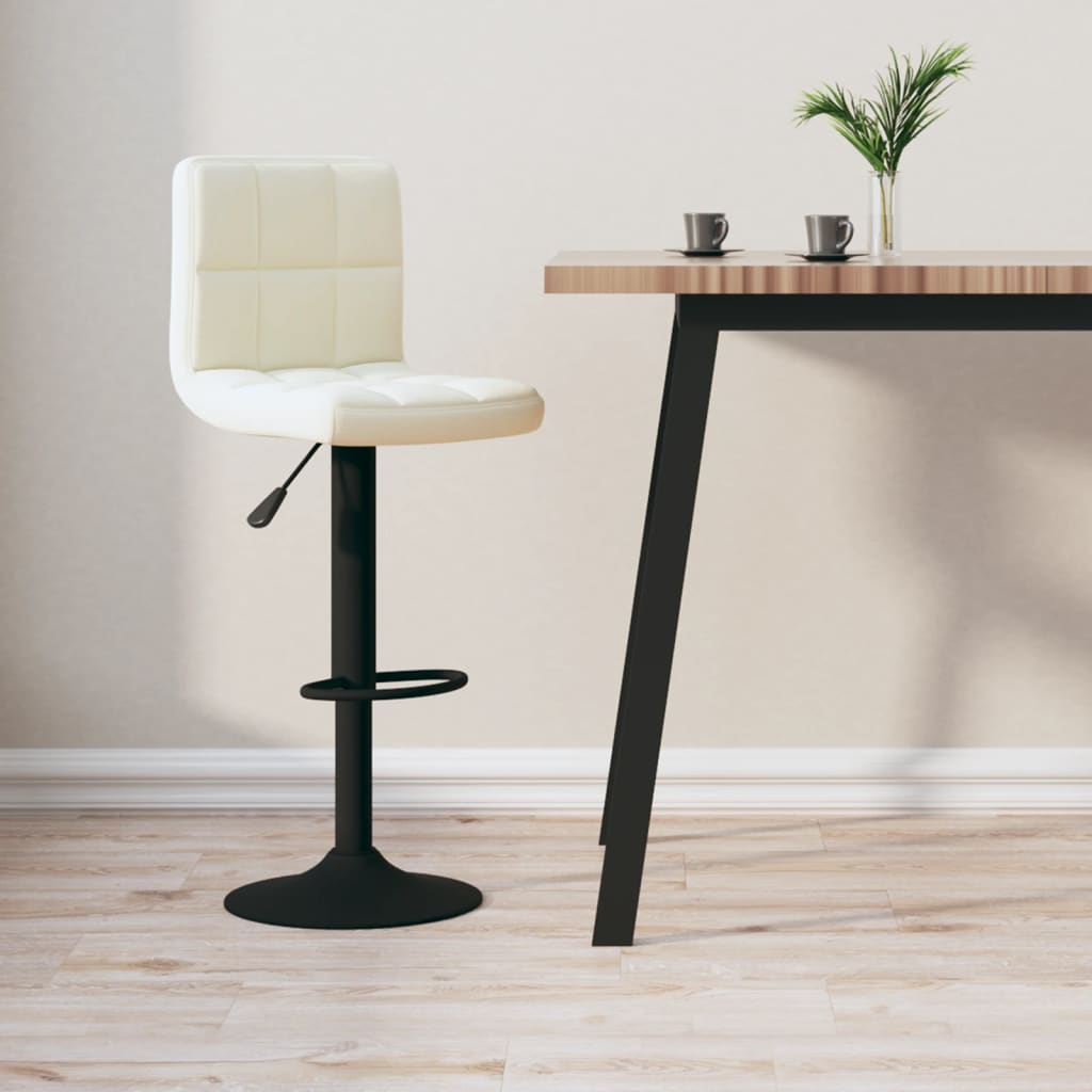 vidaXL Scaun de bar, crem, catifea vidaXL Scaun de bar, crem, catifea