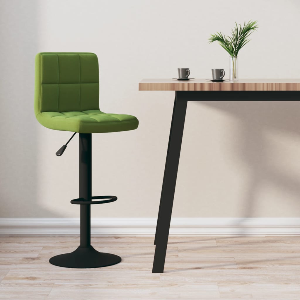 vidaXL Scaun de bar, verde deschis, catifea vidaXL Scaun de bar, verde deschis, catifea