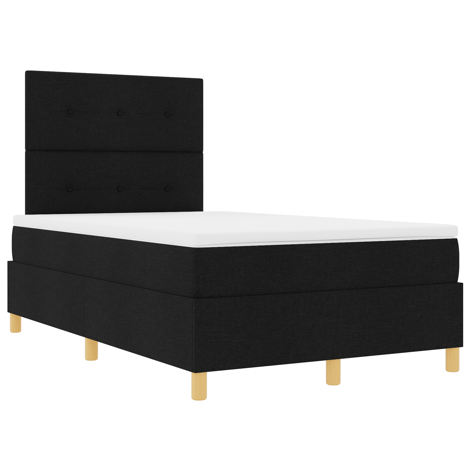 vidaXL Pat cu arcuri cu saltea Negru 120 x 200 cm țesătură vidaXL Pat cu arcuri cu saltea Negru 120 x 200 cm țesătură