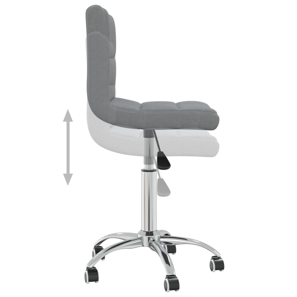 vidaXL Scaun de birou pivotant, gri deschis, material textil vidaXL Scaun de birou pivotant, gri deschis, material textil