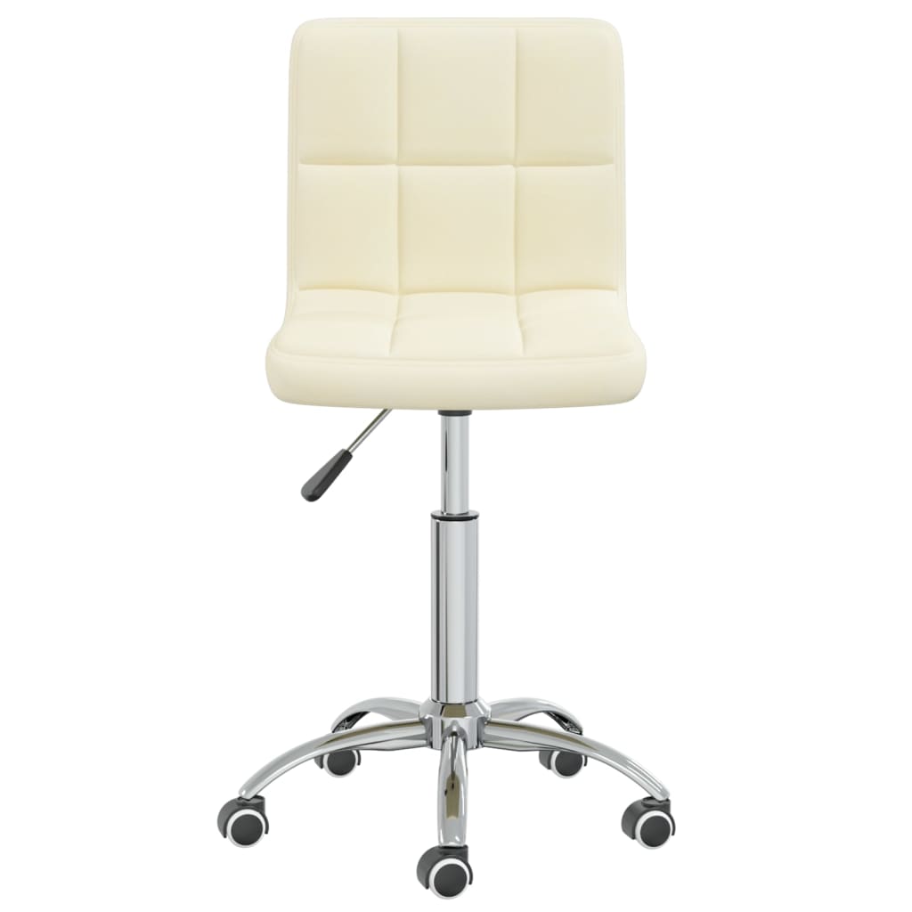 vidaXL Scaun de birou pivotant, crem, material textil vidaXL Scaun de birou pivotant, crem, material textil
