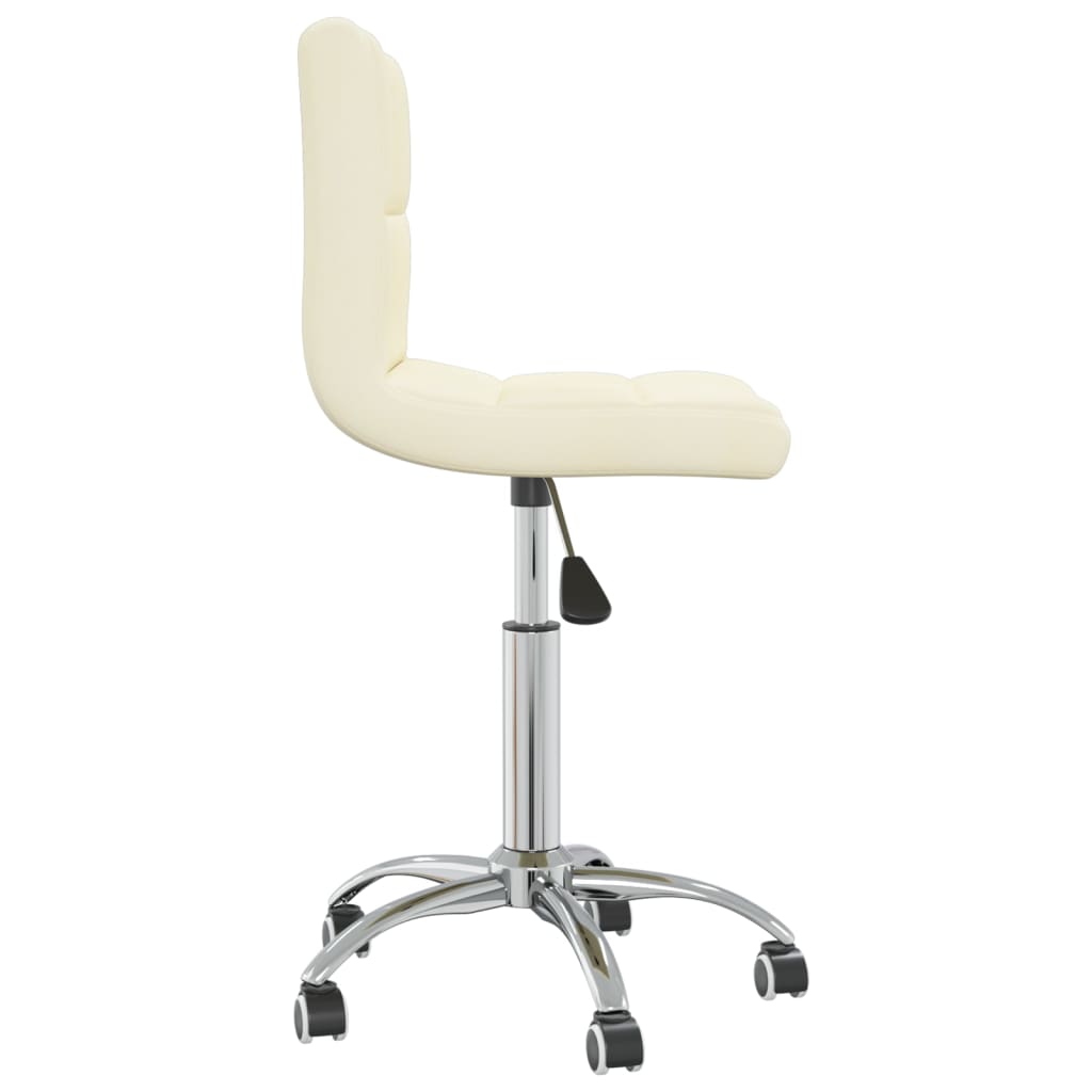 vidaXL Scaun de birou pivotant, crem, material textil vidaXL Scaun de birou pivotant, crem, material textil