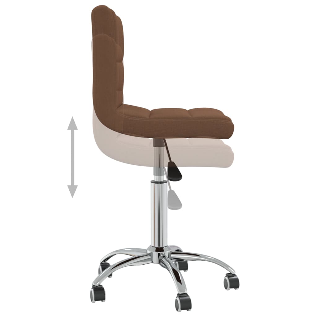 vidaXL Scaun de birou pivotant, maro, material textil vidaXL Scaun de birou pivotant, maro, material textil