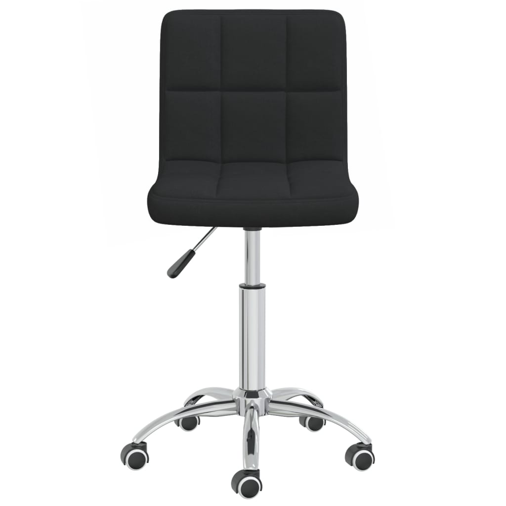 vidaXL Scaun de birou pivotant, negru, material textil vidaXL Scaun de birou pivotant, negru, material textil
