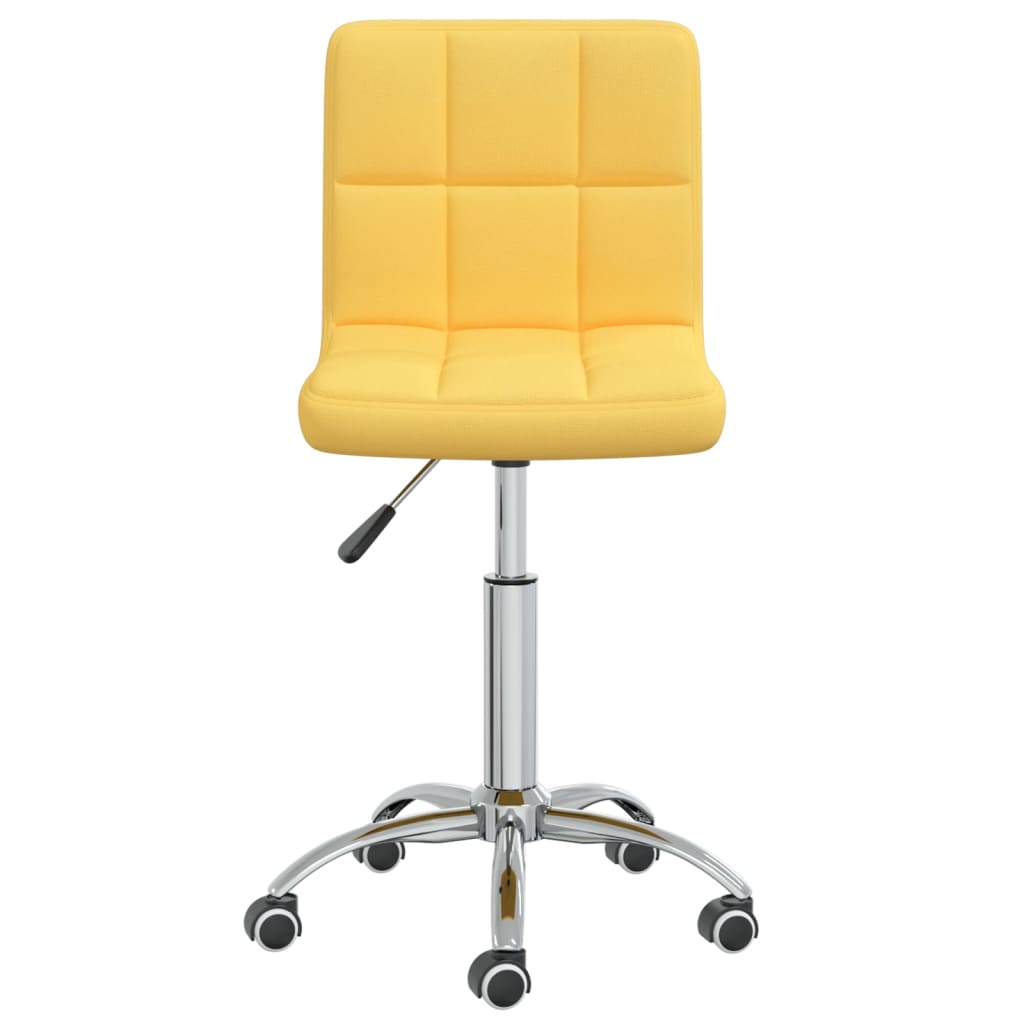 vidaXL Scaun de birou pivotant, galben muștar, material textil vidaXL Scaun de birou pivotant, galben muștar, material textil