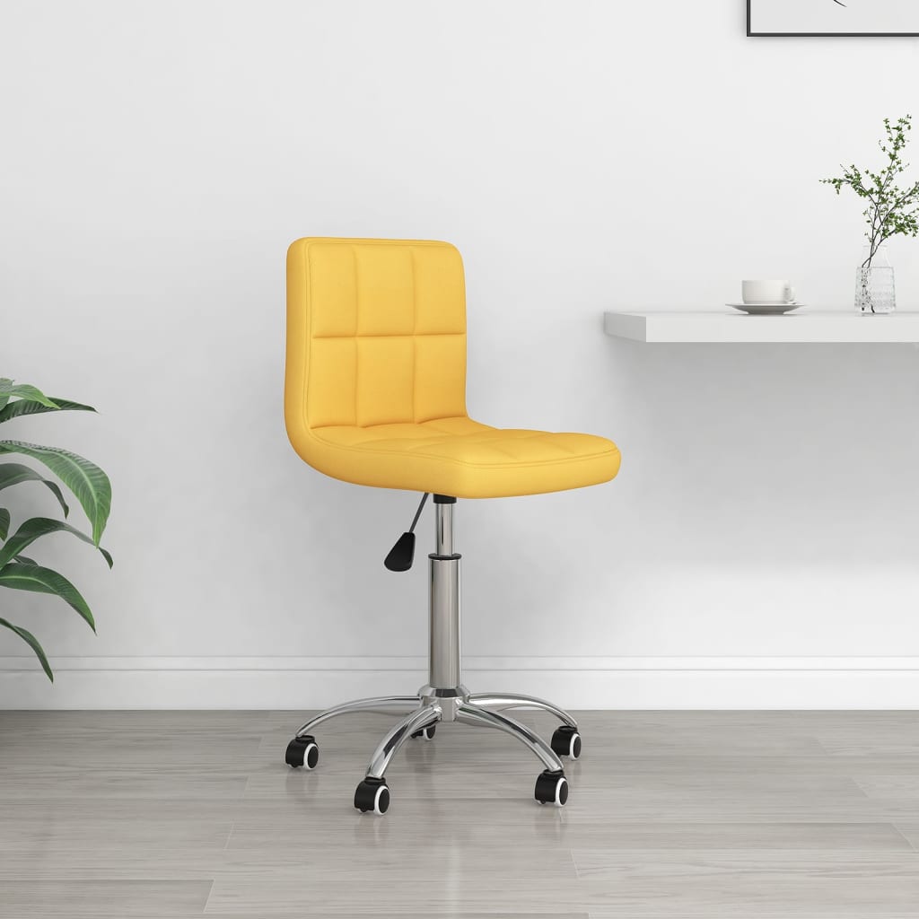 vidaXL Scaun de birou pivotant, galben muștar, material textil vidaXL Scaun de birou pivotant, galben muștar, material textil